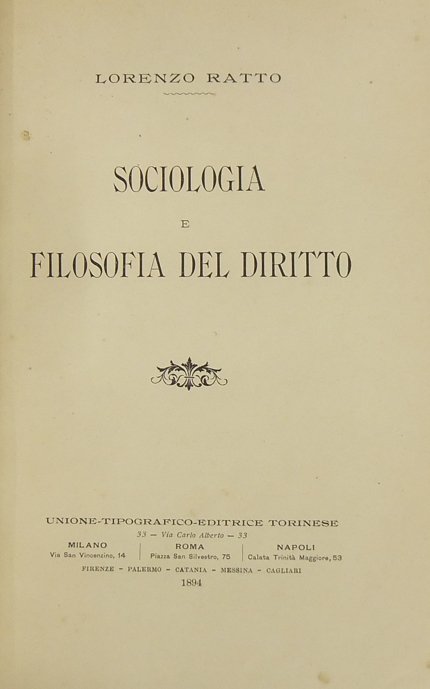 Sociologia e filosofia del diritto