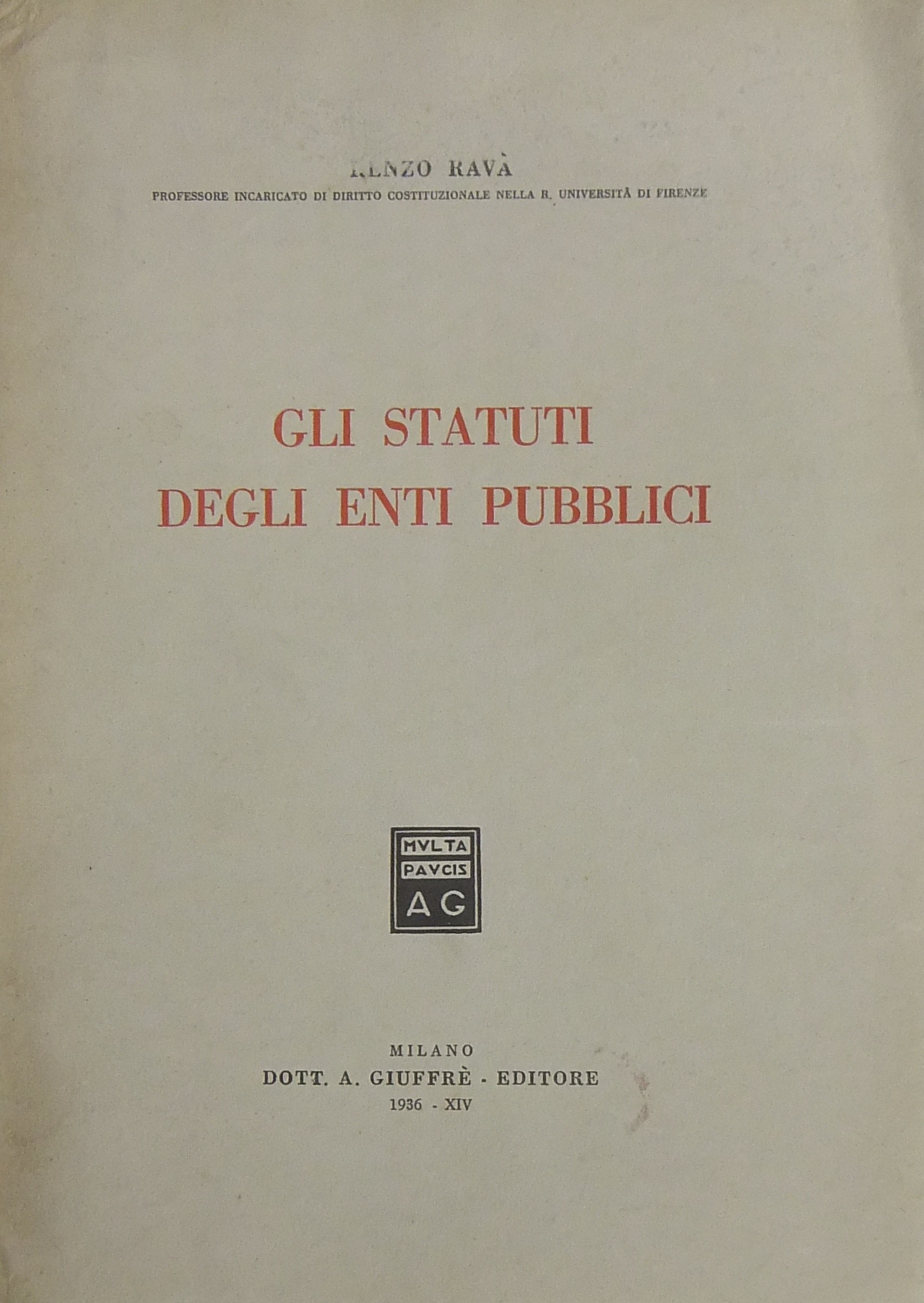 Gli statuti degli enti pubblici