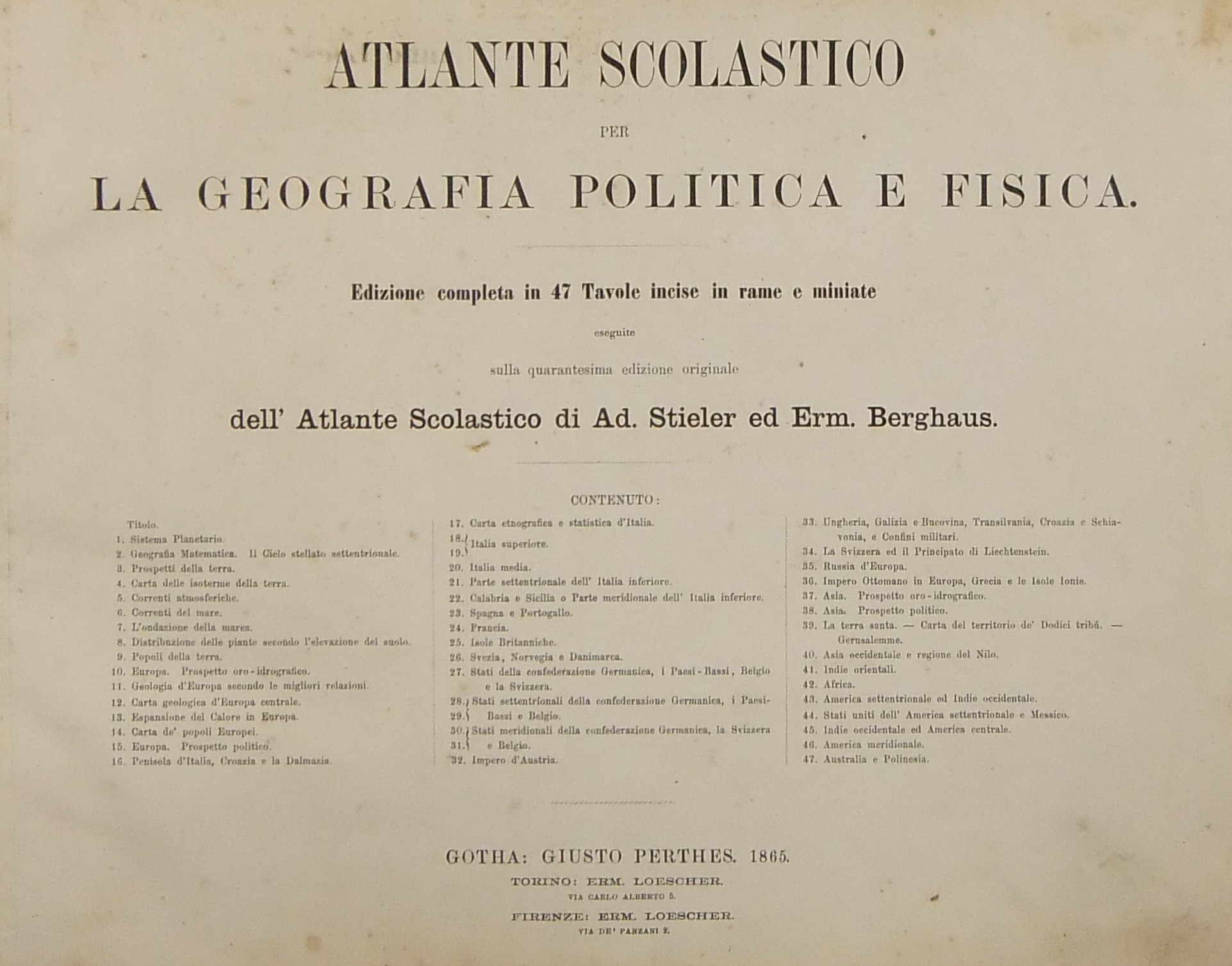 Atlante scolastico per la geografia politica e fis