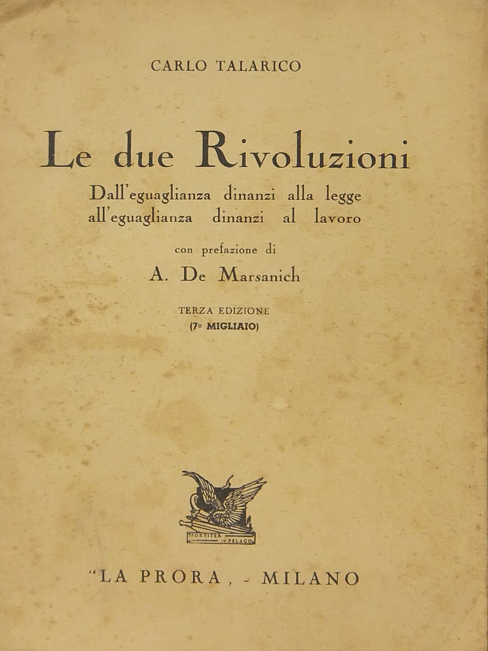 Le due rivoluzioni. Dall'eguaglianza dinanzi alla