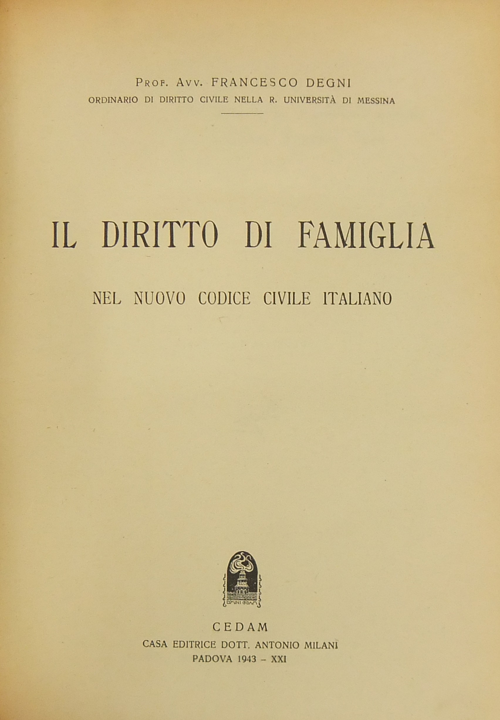 Il diritto di famiglia nel nuovo codice civile italiano