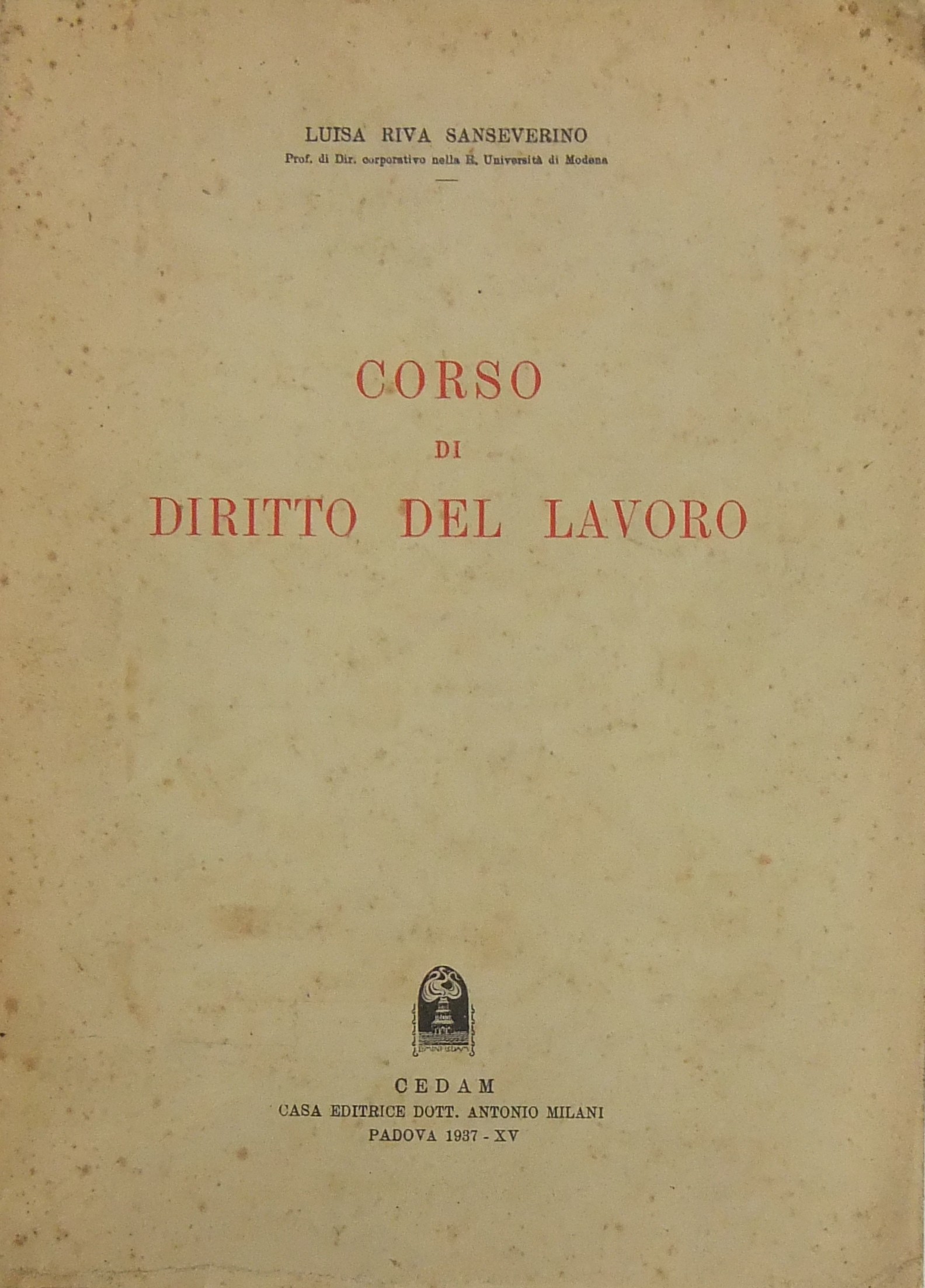 Corso di diritto del lavoro