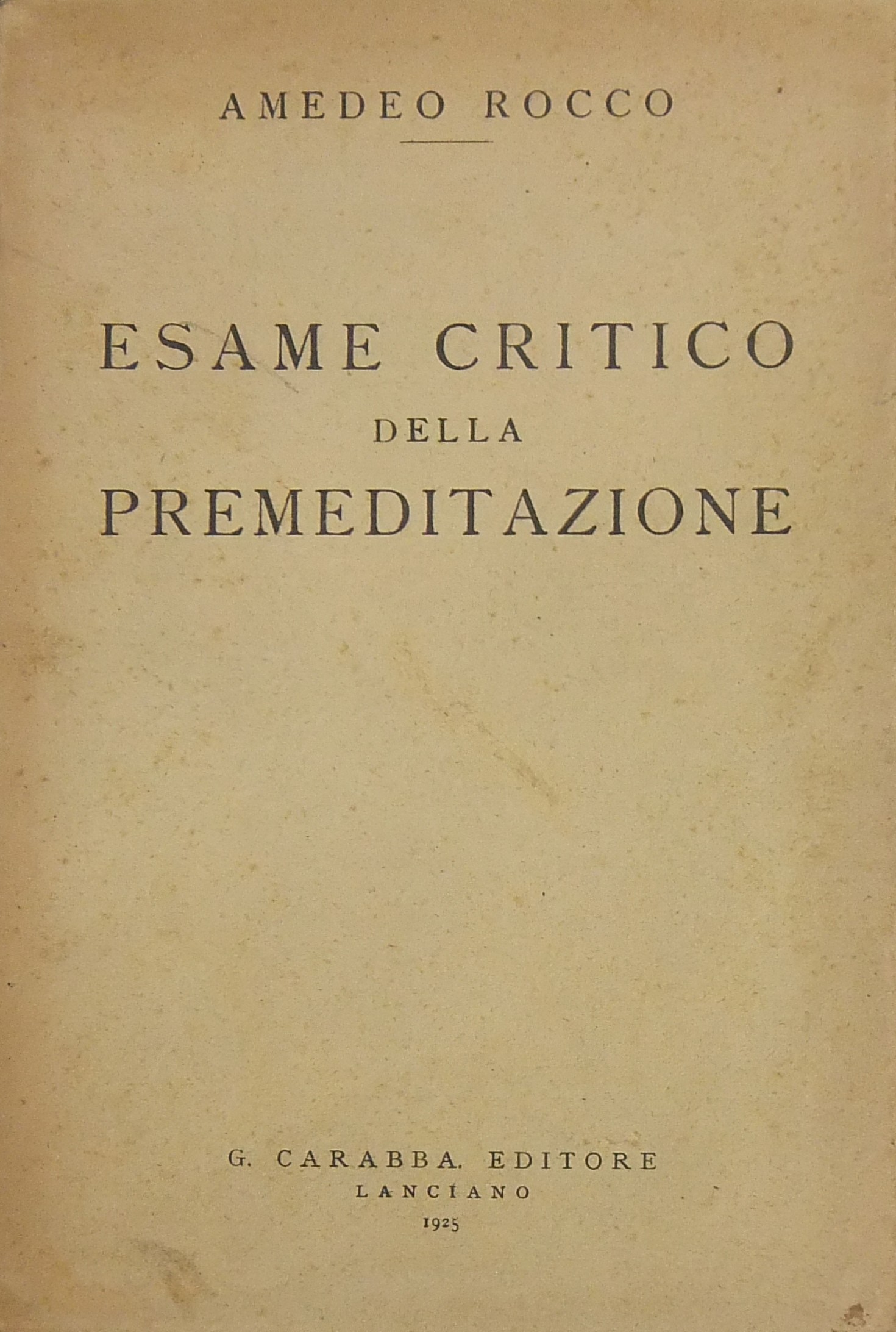 Esame critico della premeditazione