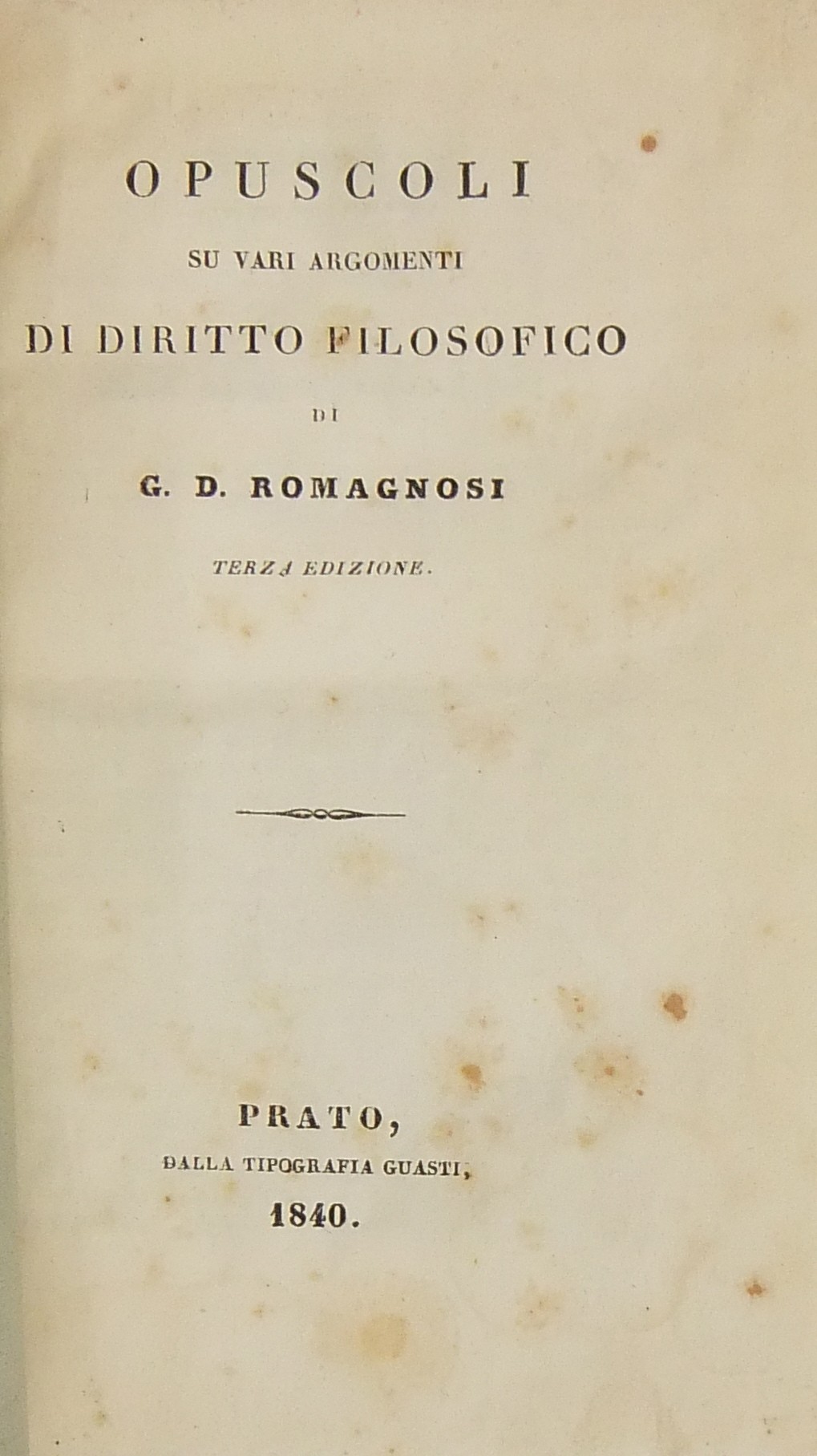 Opuscoli su vari argomenti di diritto filosofico