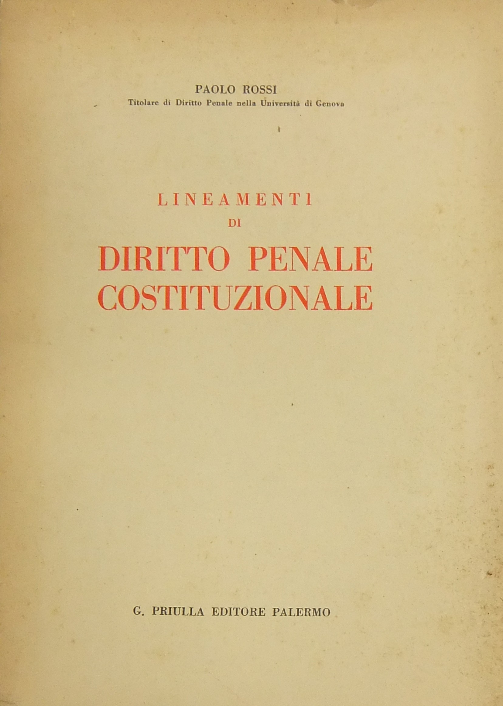 Lineamenti di diritto penale costituzionale
