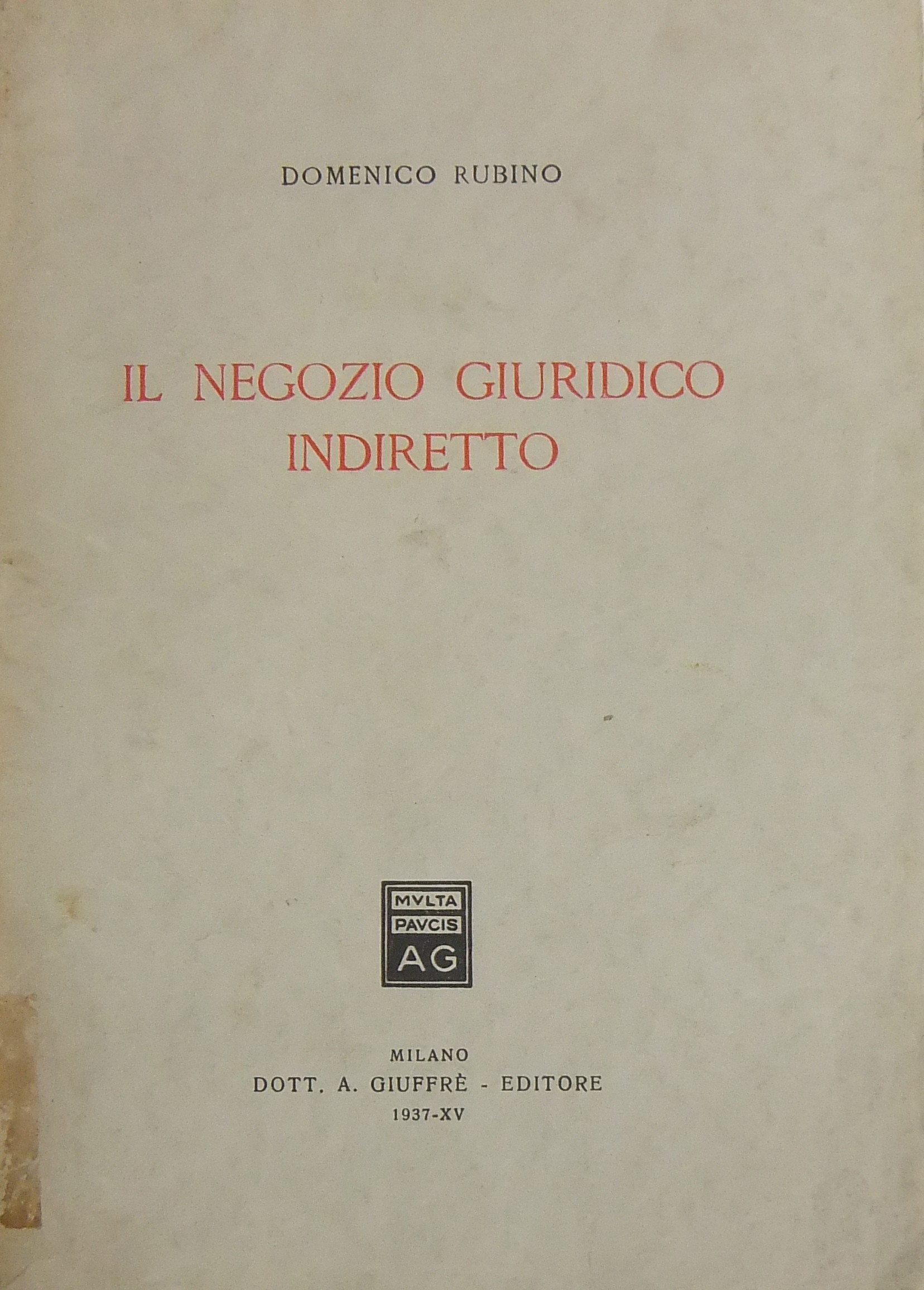 Il negozio giuridico indiretto