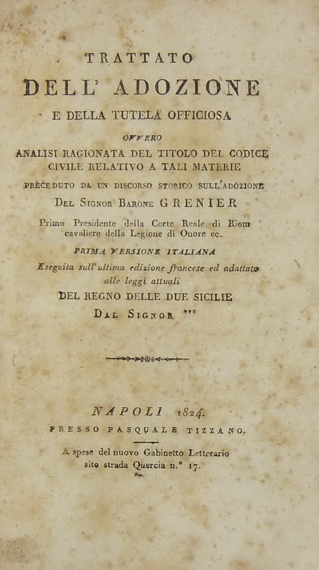 Trattato dell'adozione e della tutela officiosa 