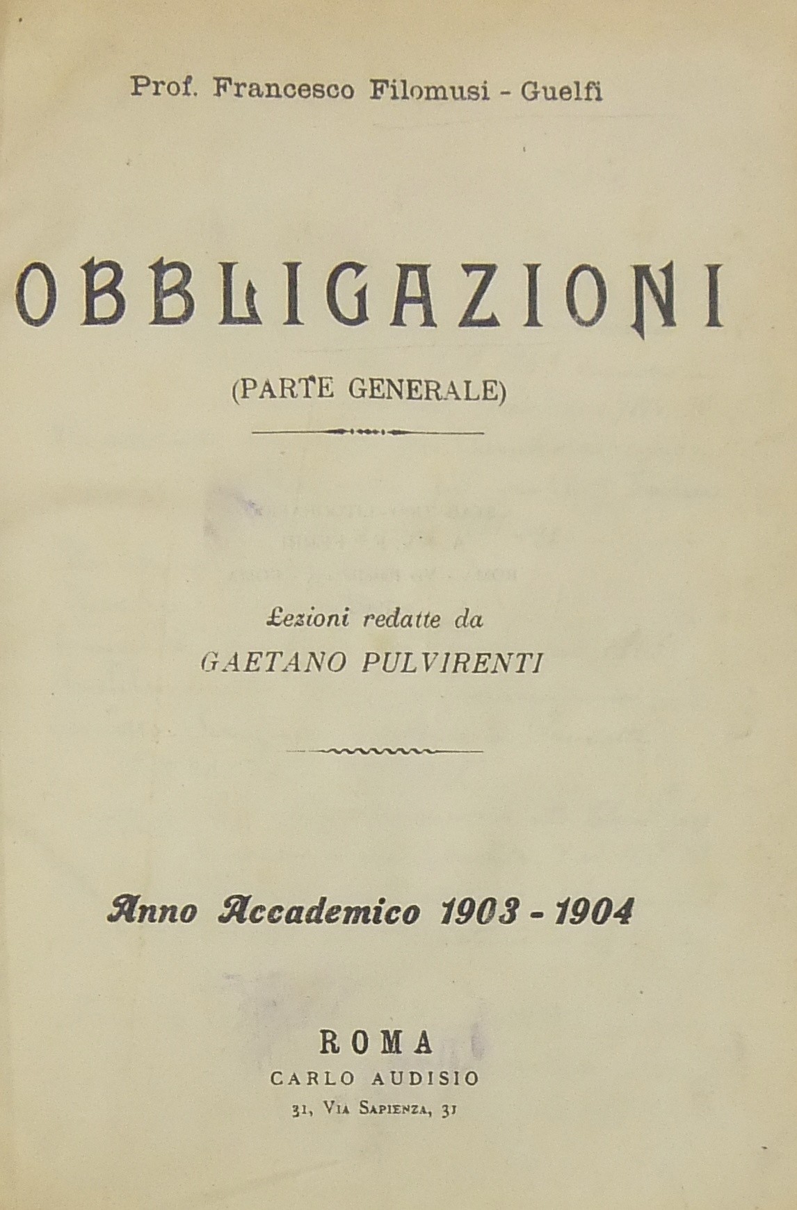 Obbligazioni. (Parte generale).