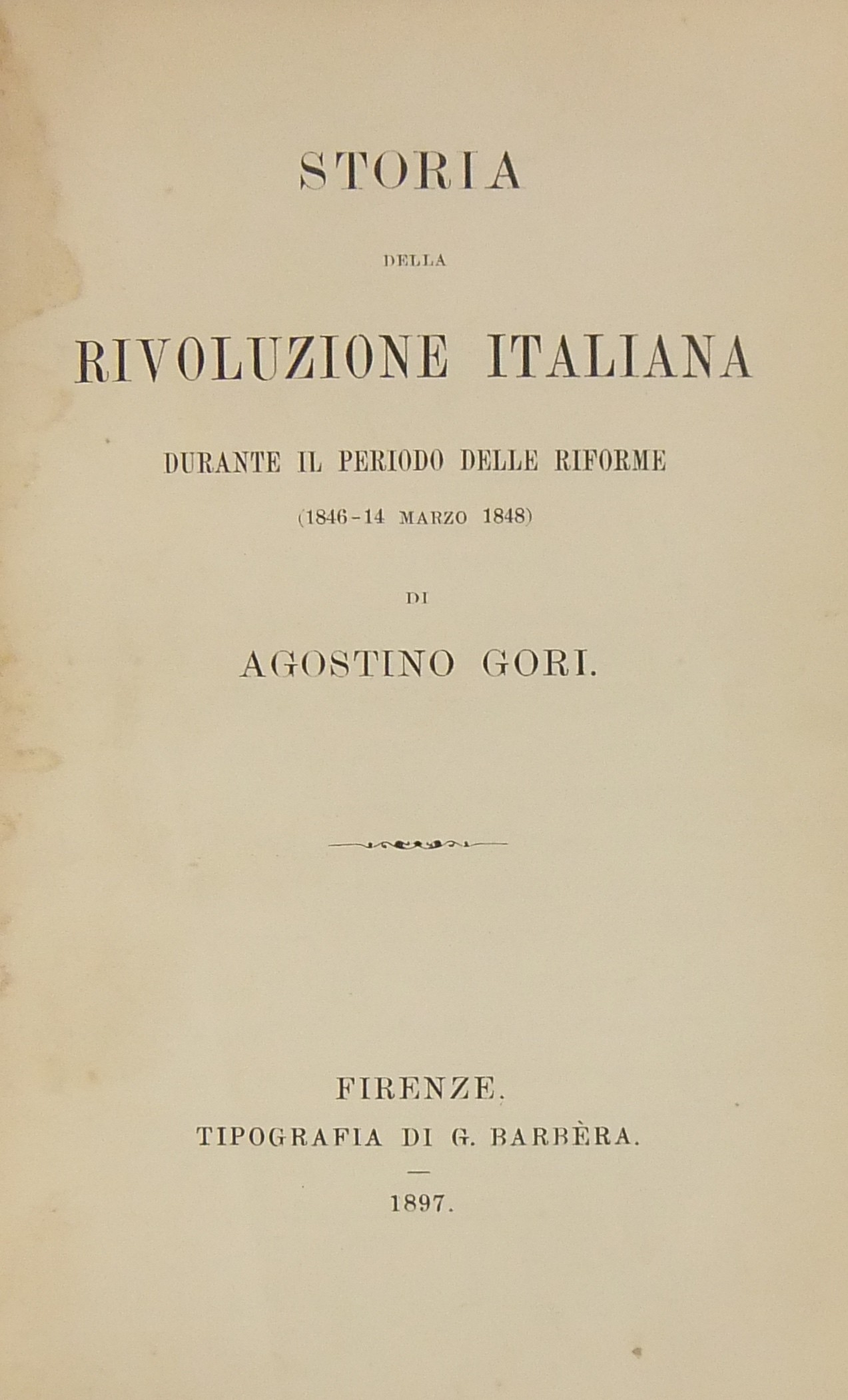 Storia della rivoluzione italiana durante il perio