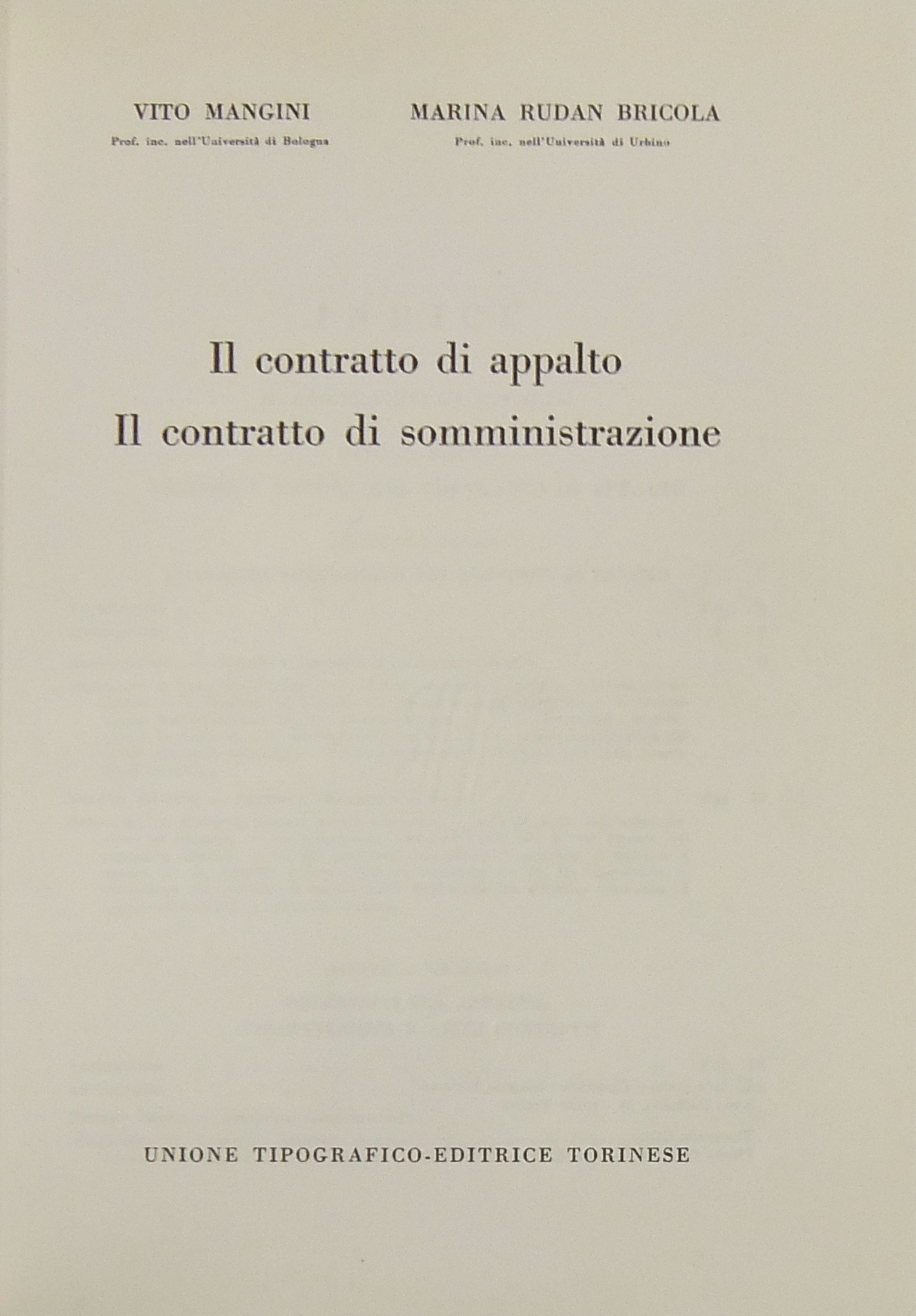 Il contratto di appalto. Il contratto di somministrazione