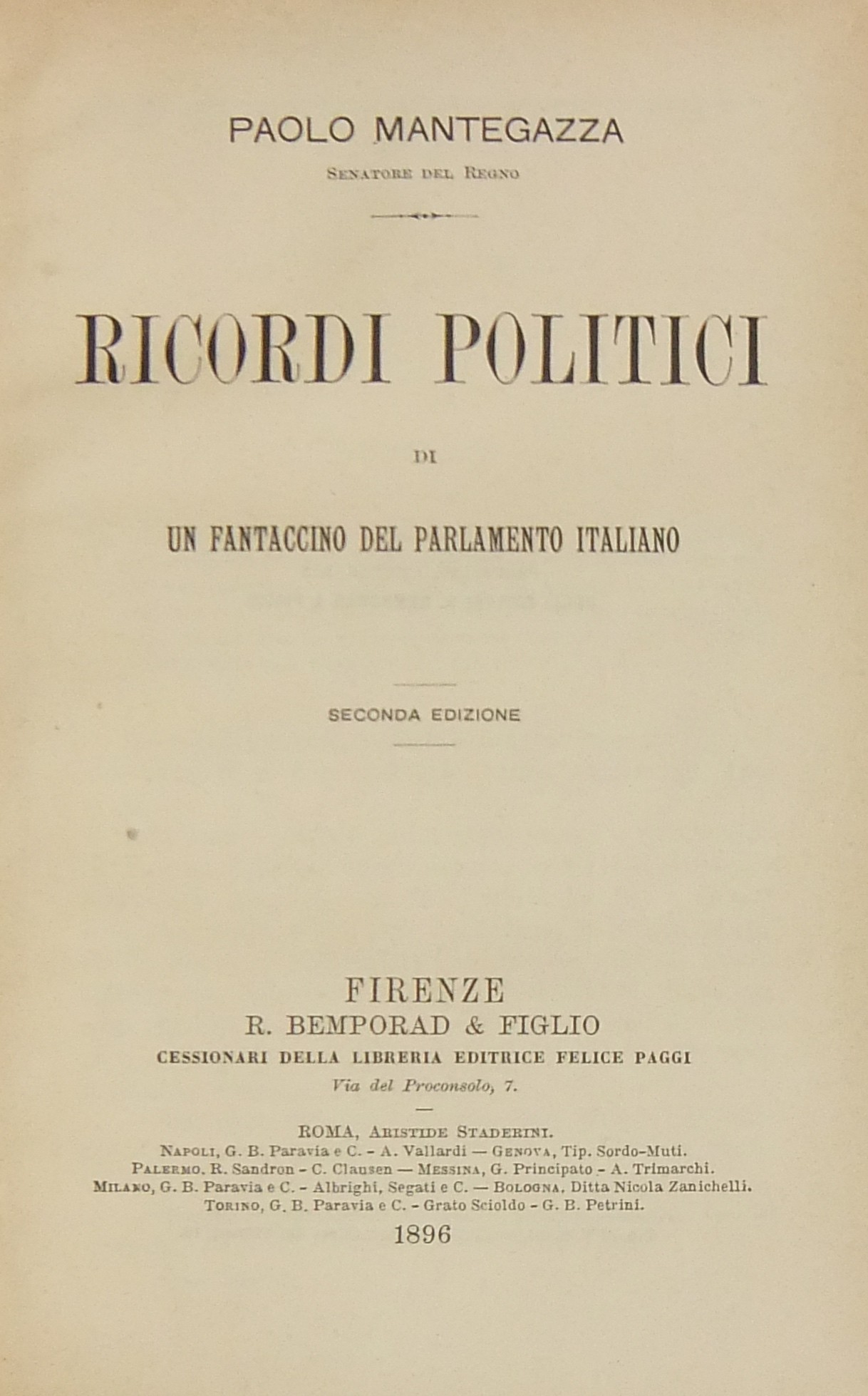 Ricordi politici di un fantaccino del parlamento i