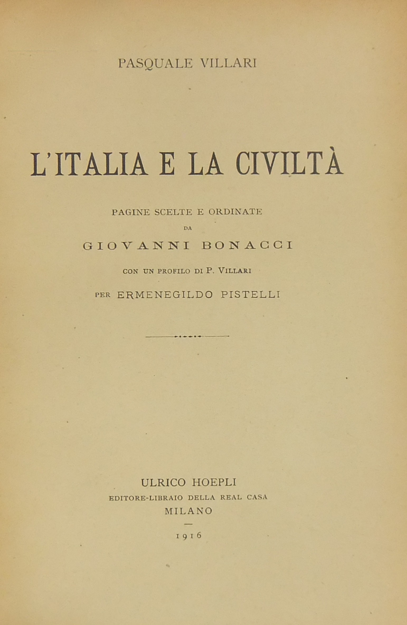 L'Italia e la civiltà.