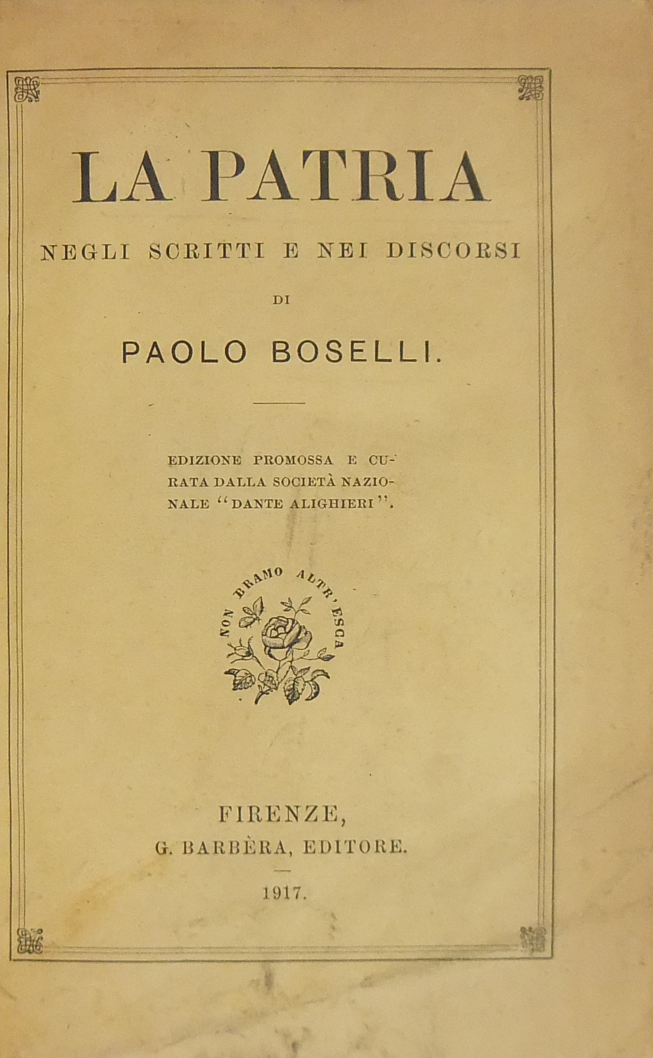 La Patria negli scritti e nei discorsi