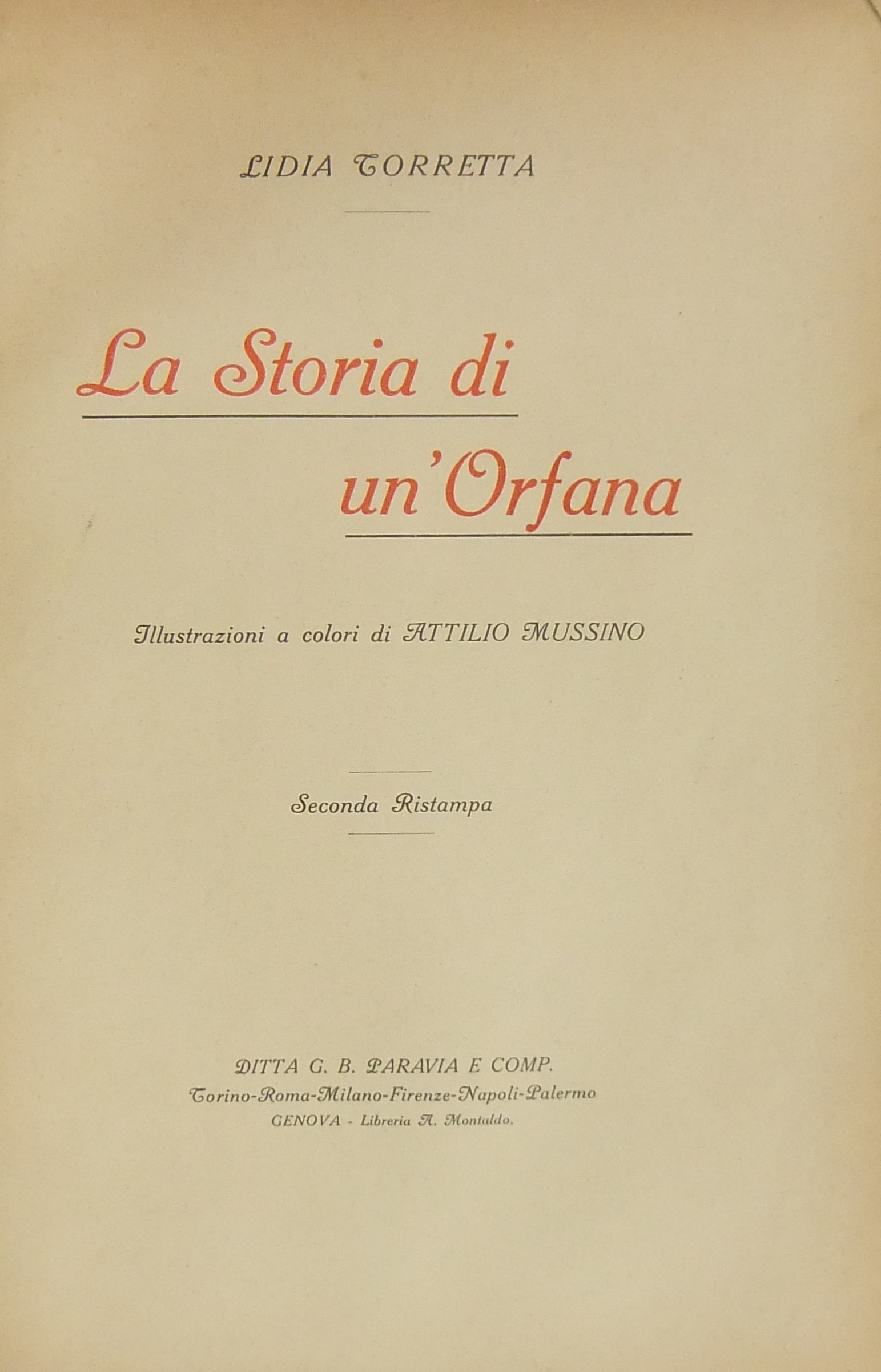 La storia di un'orfana. Illustrazioni a colori di