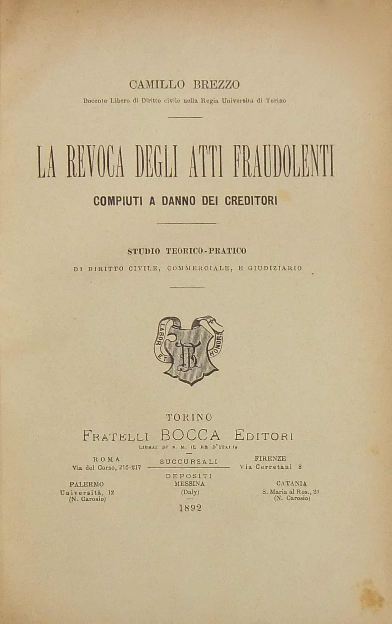 La revoca degli atti fraudolenti compiuti a danno