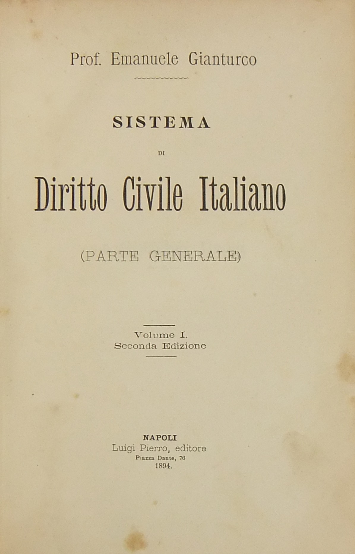 Sistema di Diritto Civile Italiano.