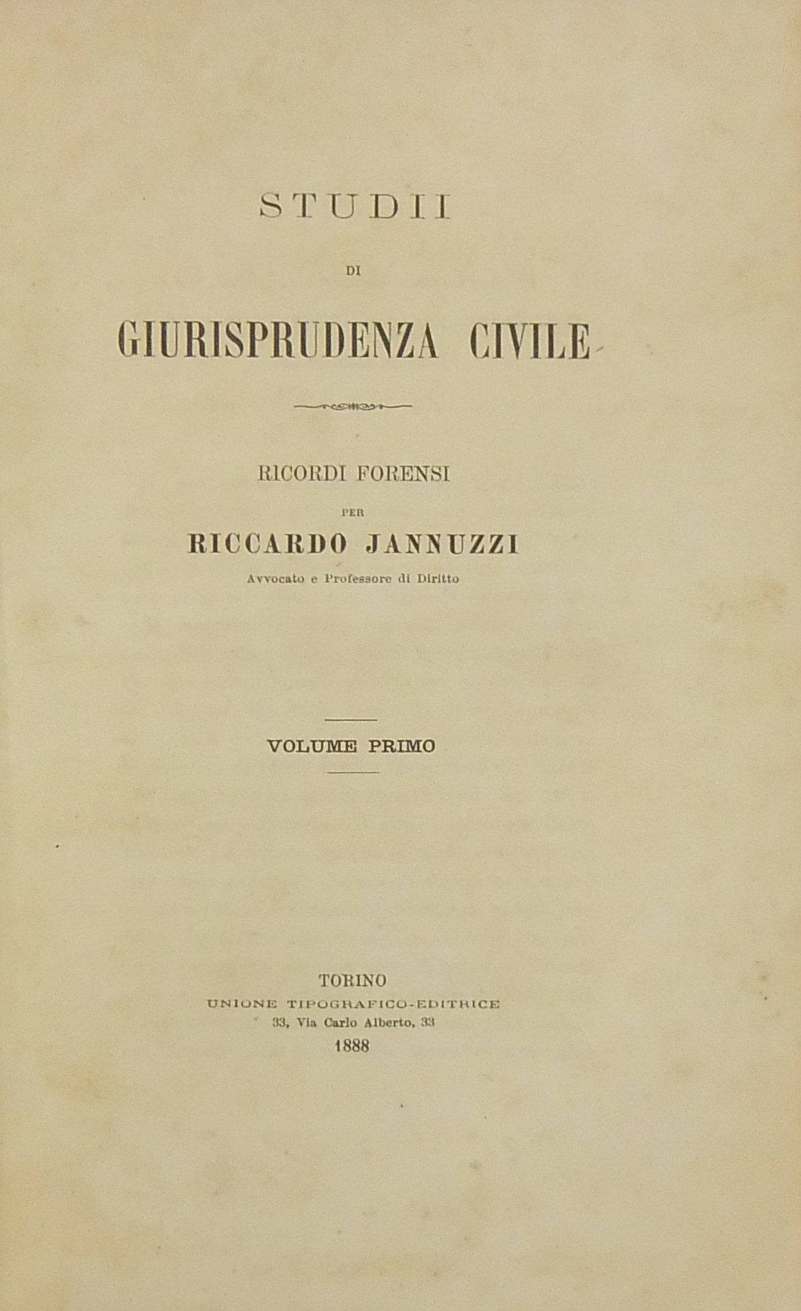Studii di giurisprudenza civile. Ricordi forensi..