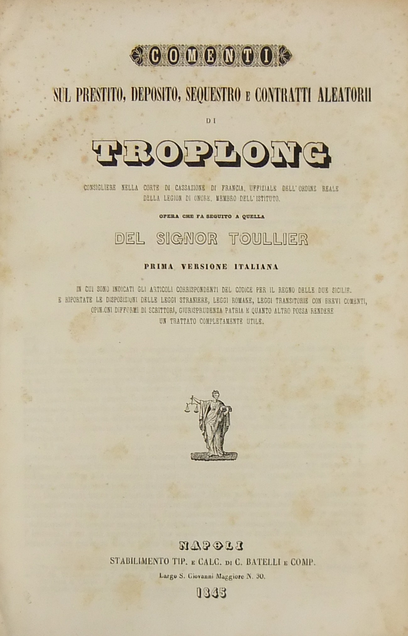 Comenti sul prestito deposito sequestro e contratti aleatorii.
