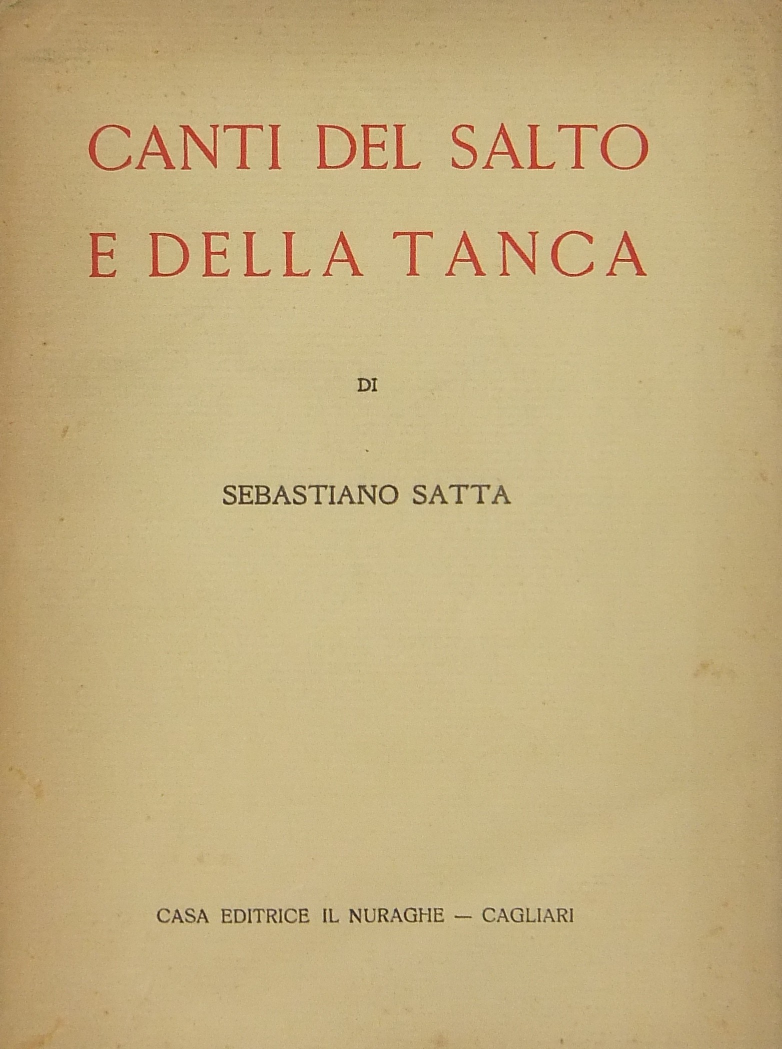 Canti del salto e della tanca