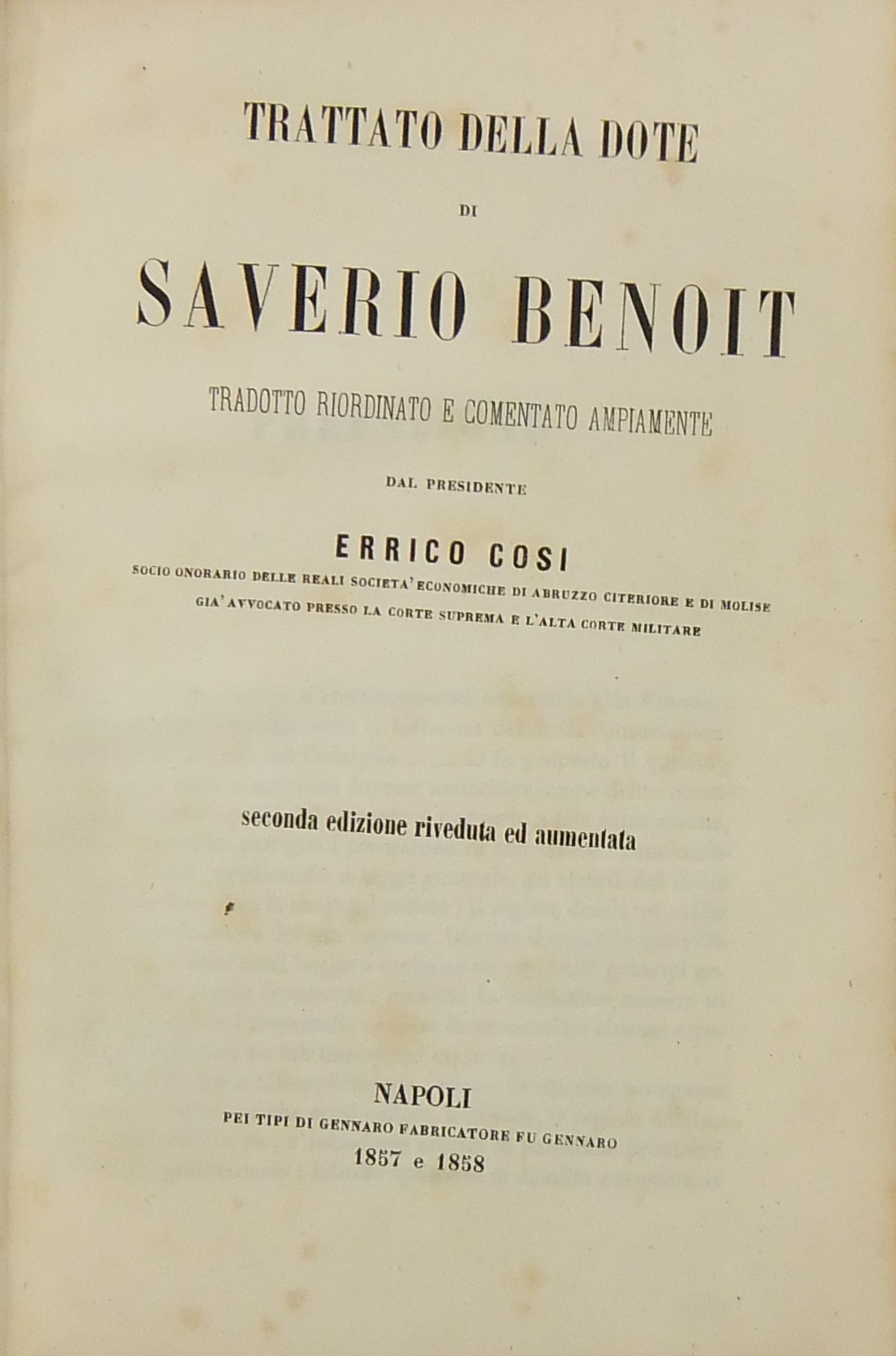 Trattato della dote.. 