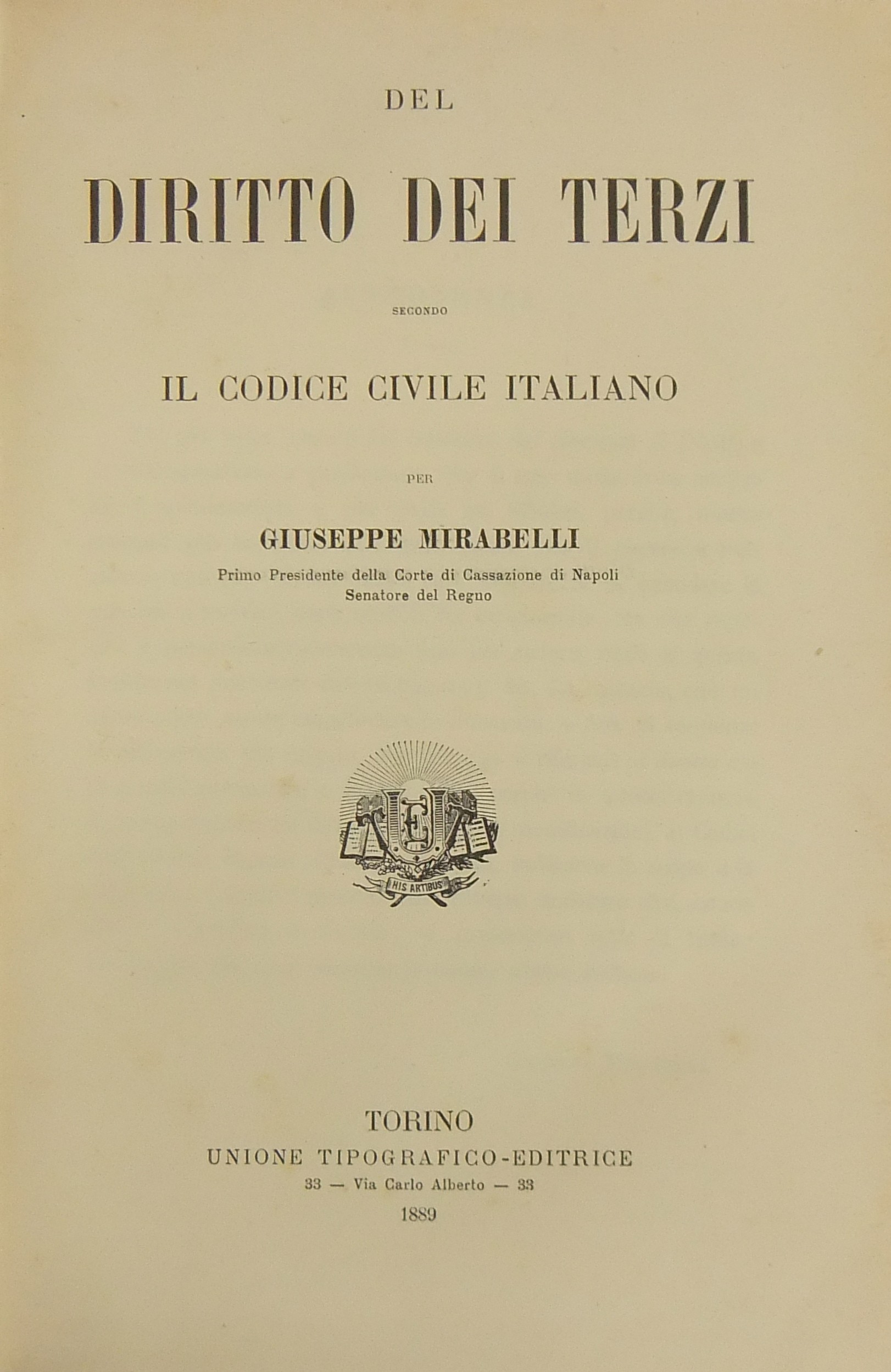 Del diritto dei terzi secondo il Codice civile italiano