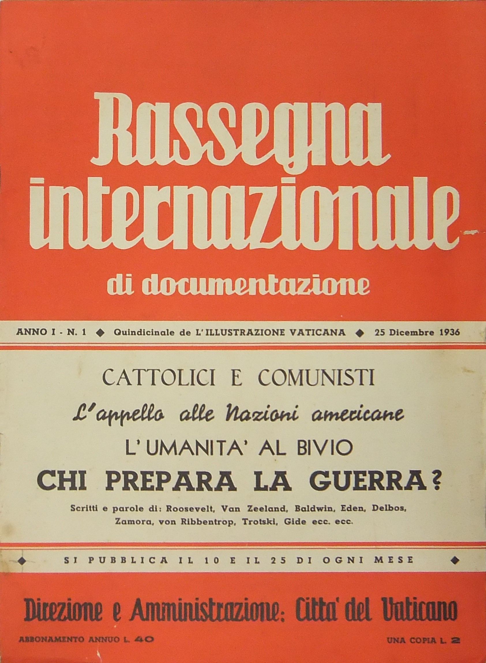 Rassegna Internazionale di documentazione.