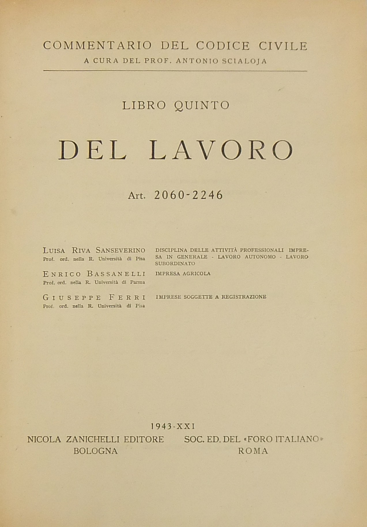 Disciplina delle attività professionali.