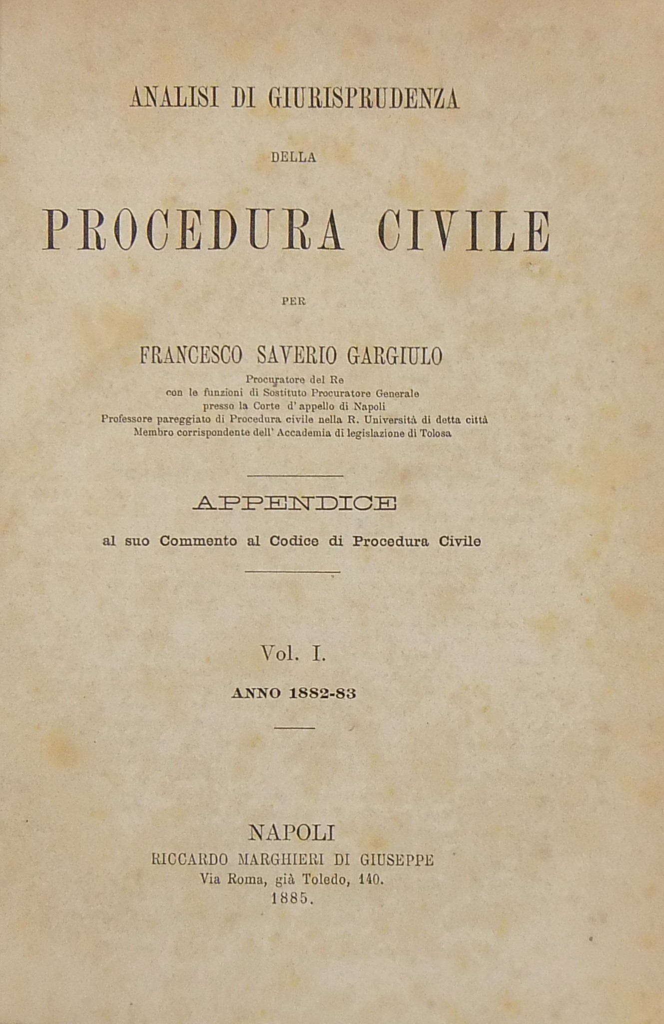 Analisi di giurisprudenza della procedura civile.
