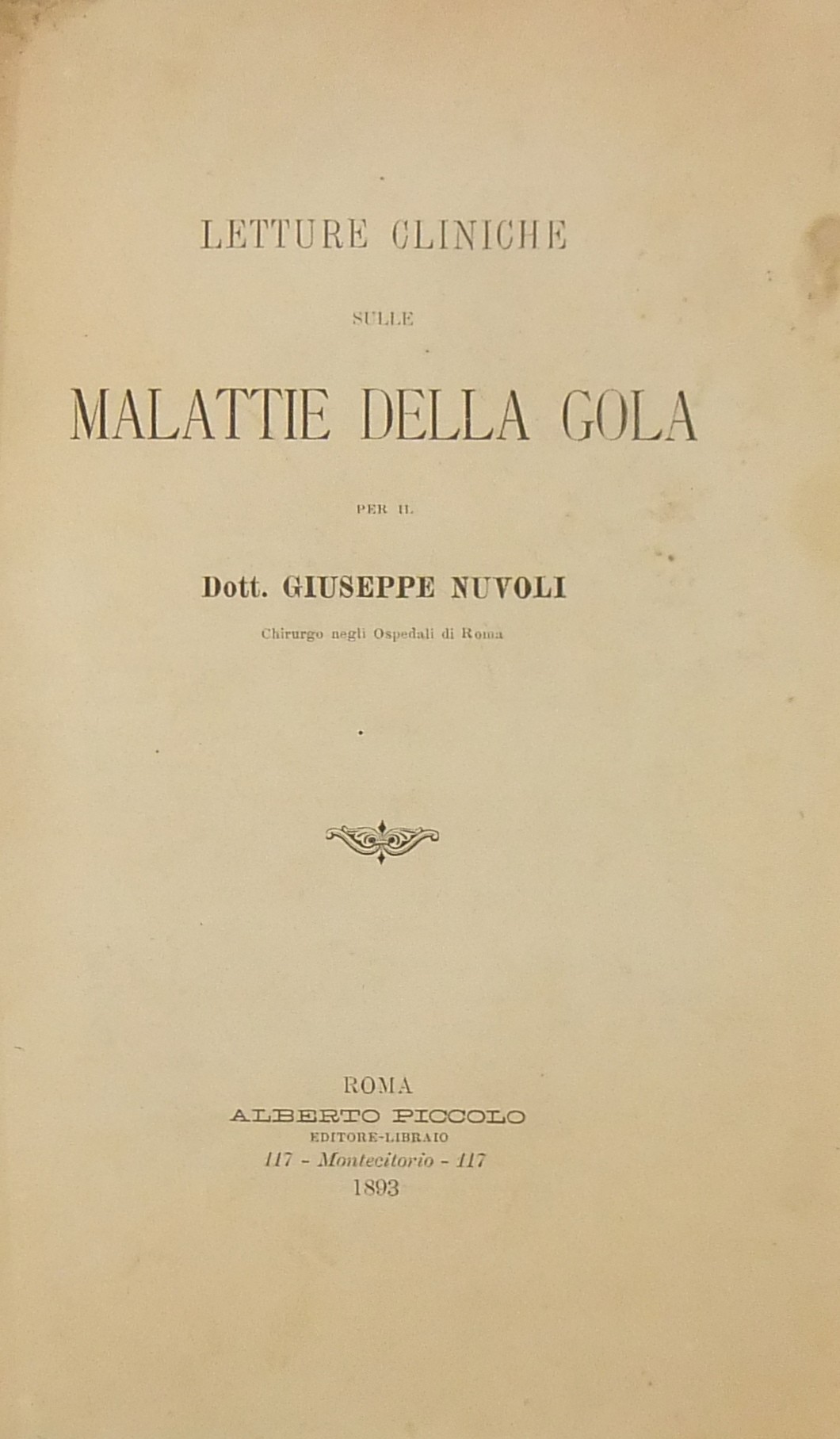 Letture cliniche sulle malattie della gola