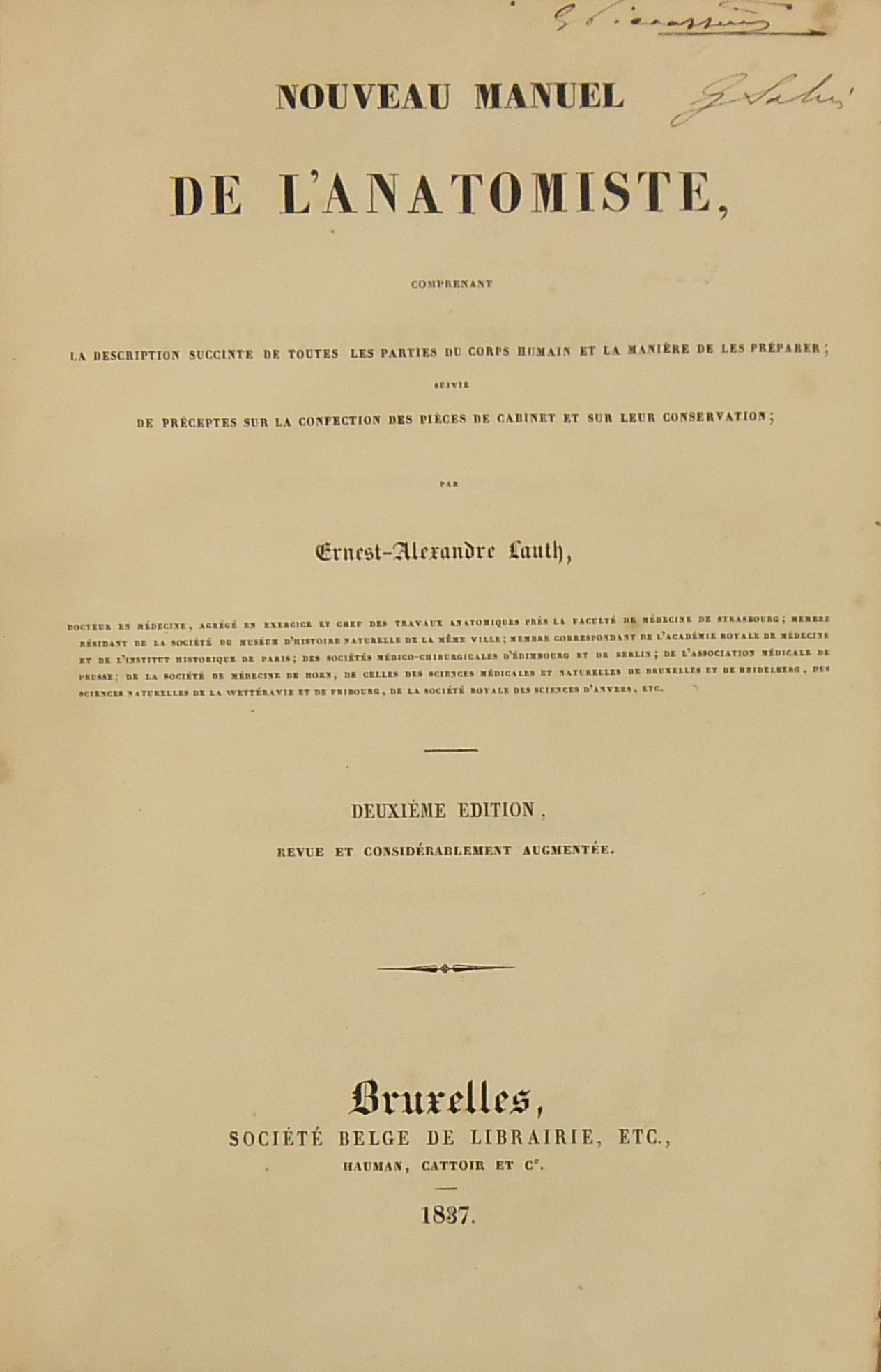 Nouveau manuel de l'anatomiste 