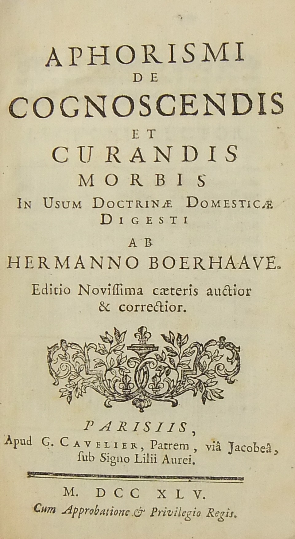 Hermanni Boerhaave.. Aphorismi de conoscendis et curandis morbis + Libellus de materie medica