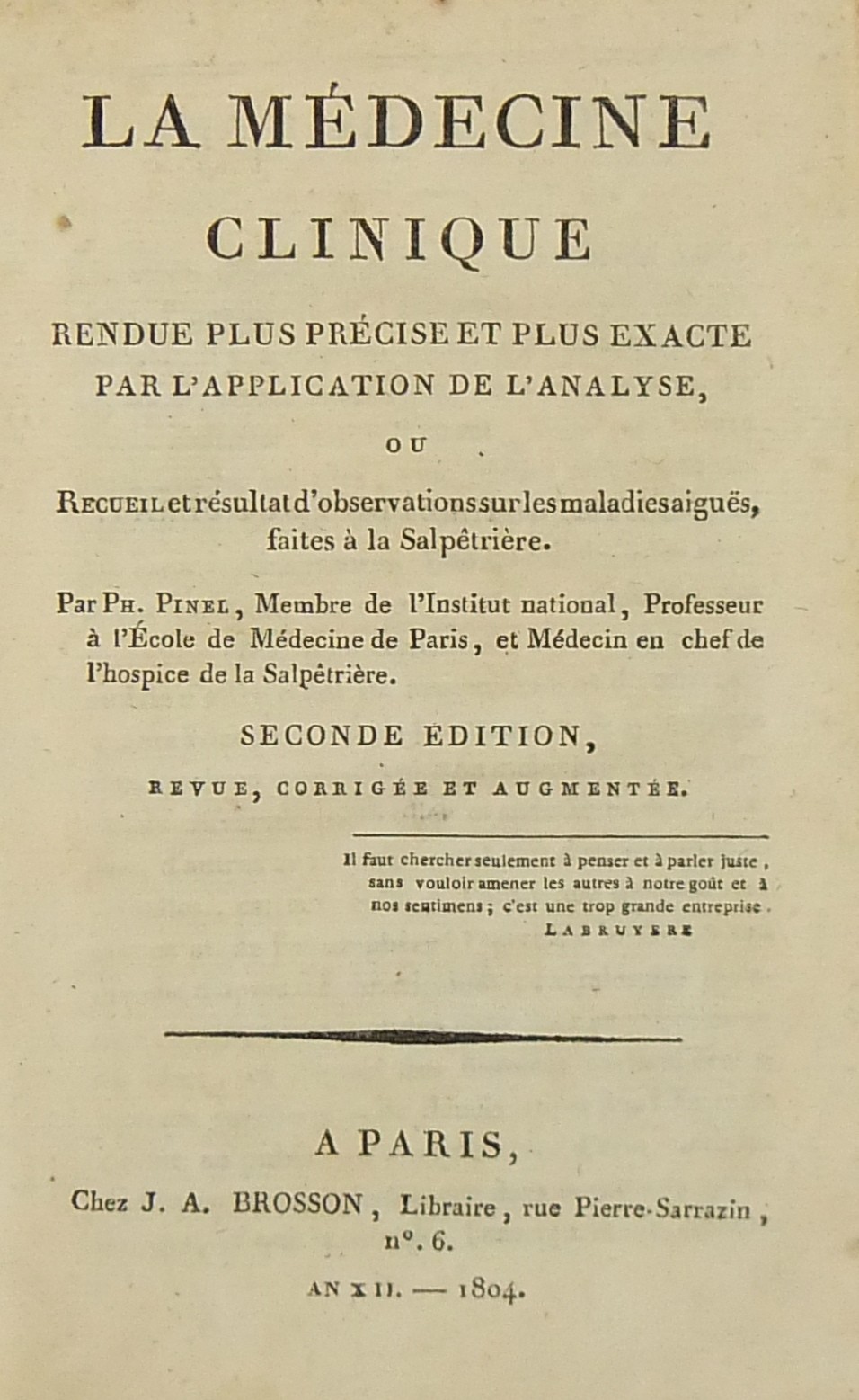 La medecine clinique rendue plus precise et plus exacte par l'application de l'analyse