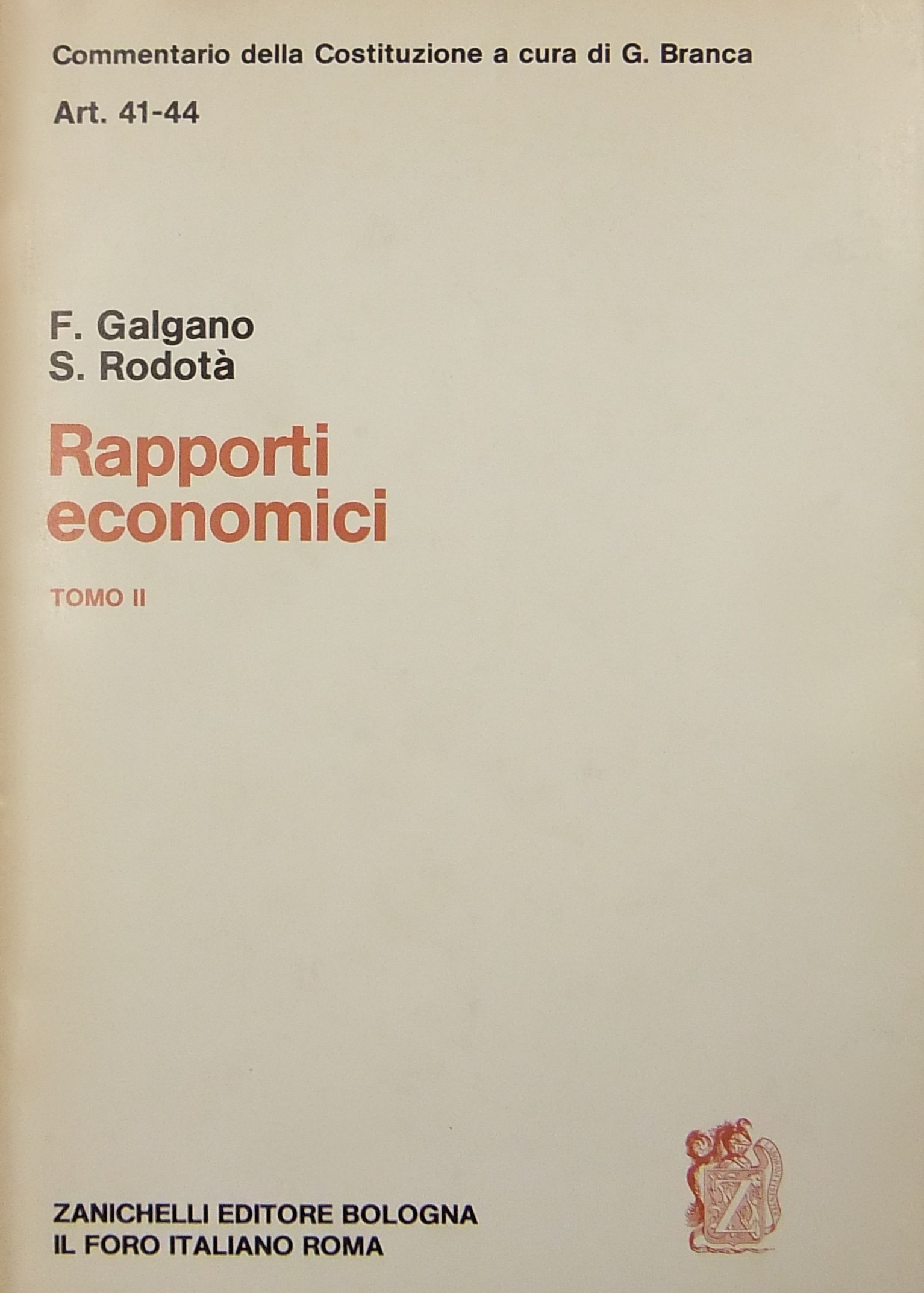 Rapporti economici. Tomo II - Art. 41-44