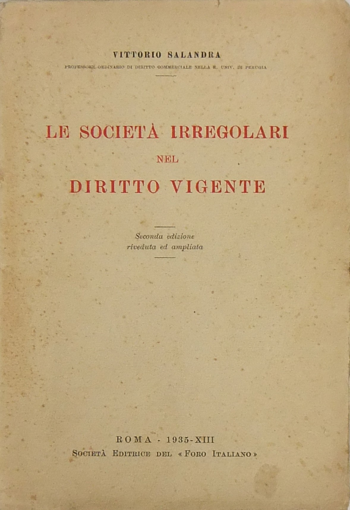 Le società irregolari nel diritto vigente
