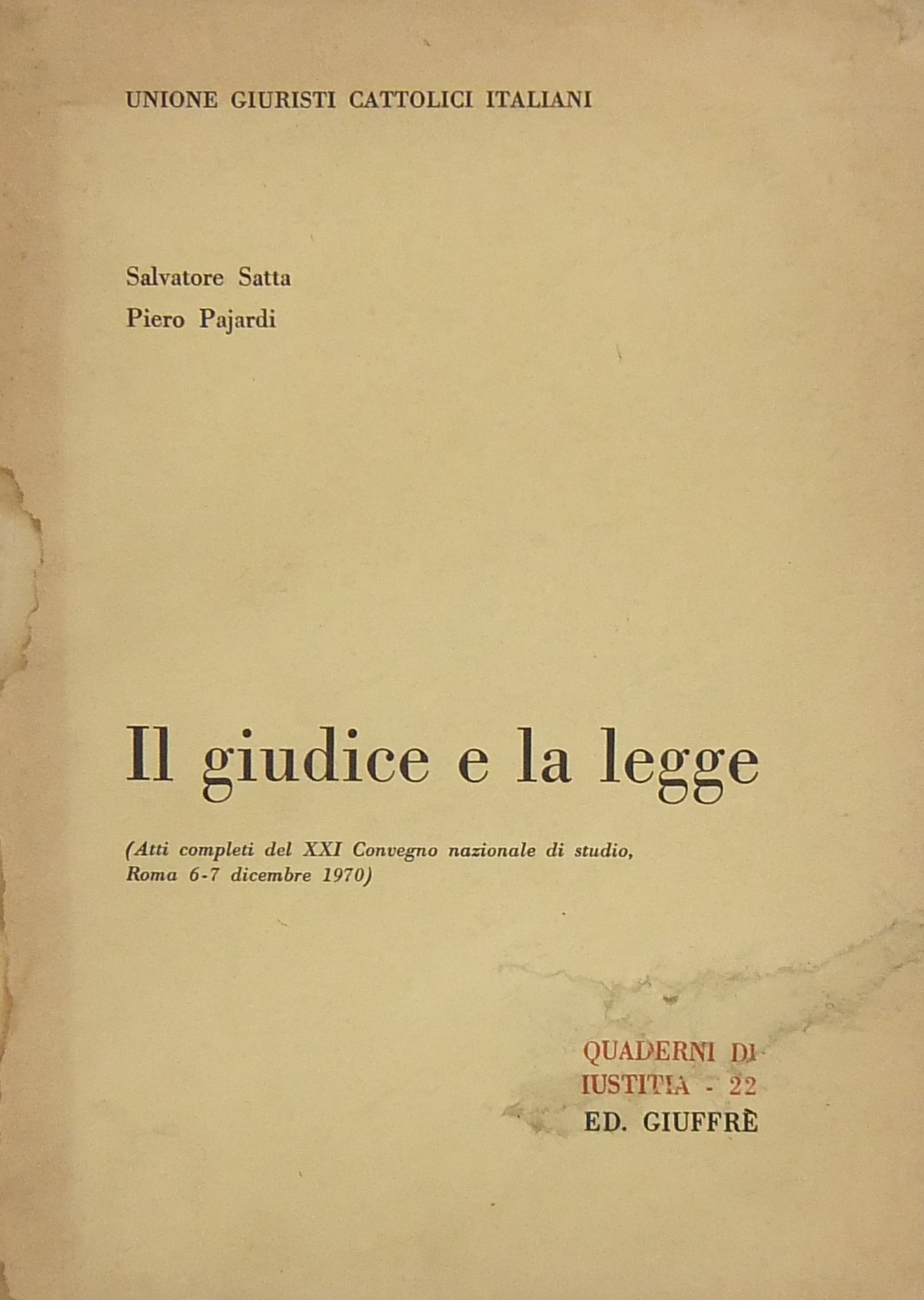Il giudice e la legge.