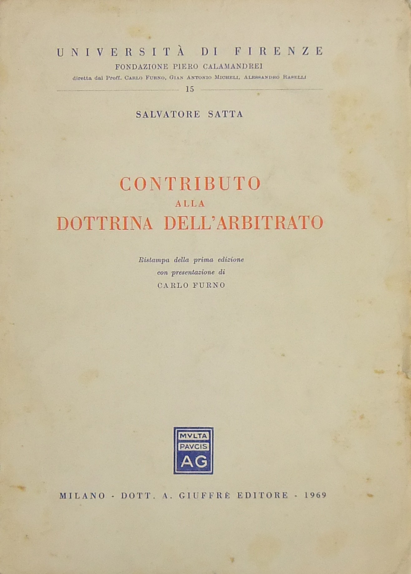 Contributo alla dottrina dell'arbitrato