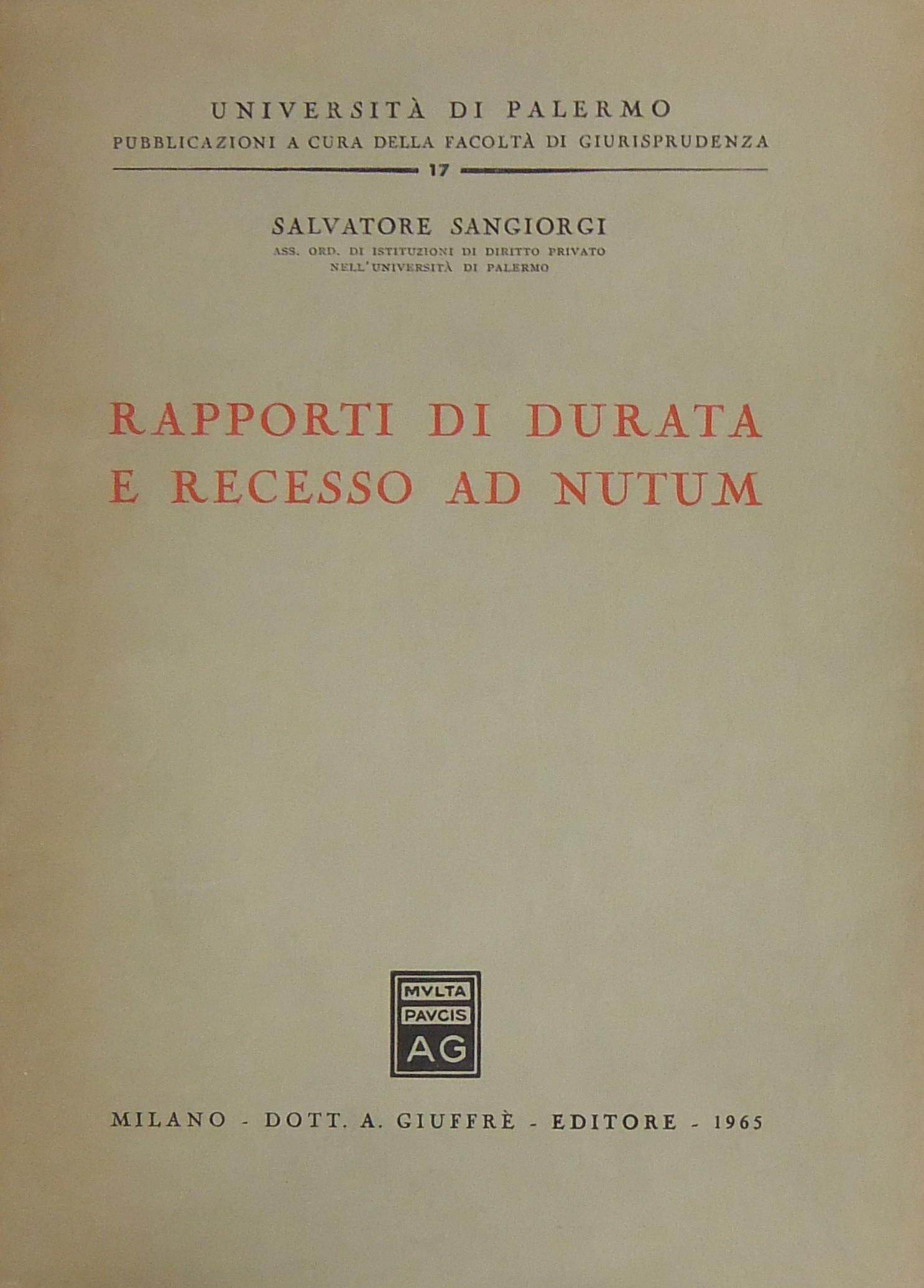 Rapporti di durata e recesso ad nutum