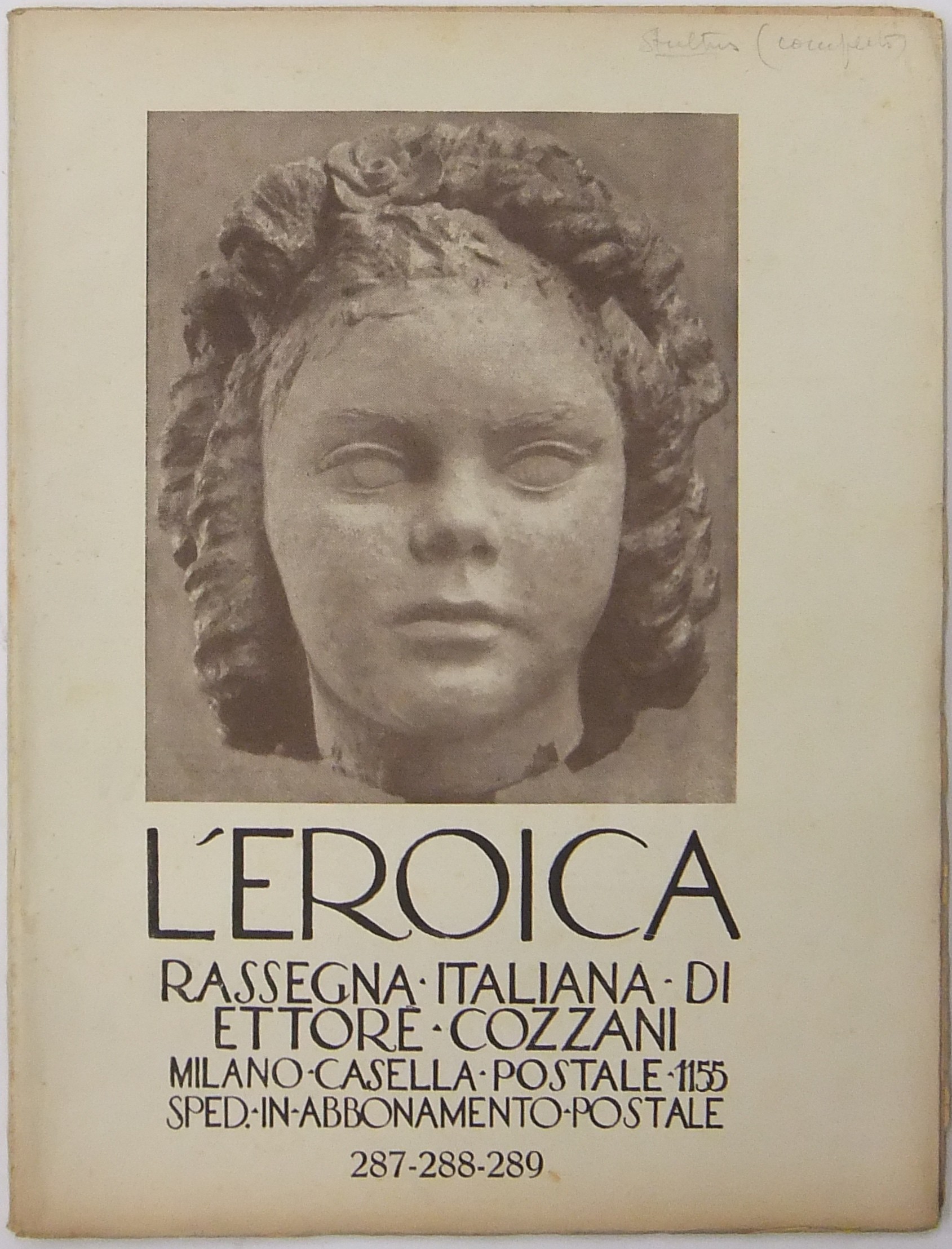 L'Eroica. Rassegna Italiana. Anno XXXII. Quaderno 287-288-289