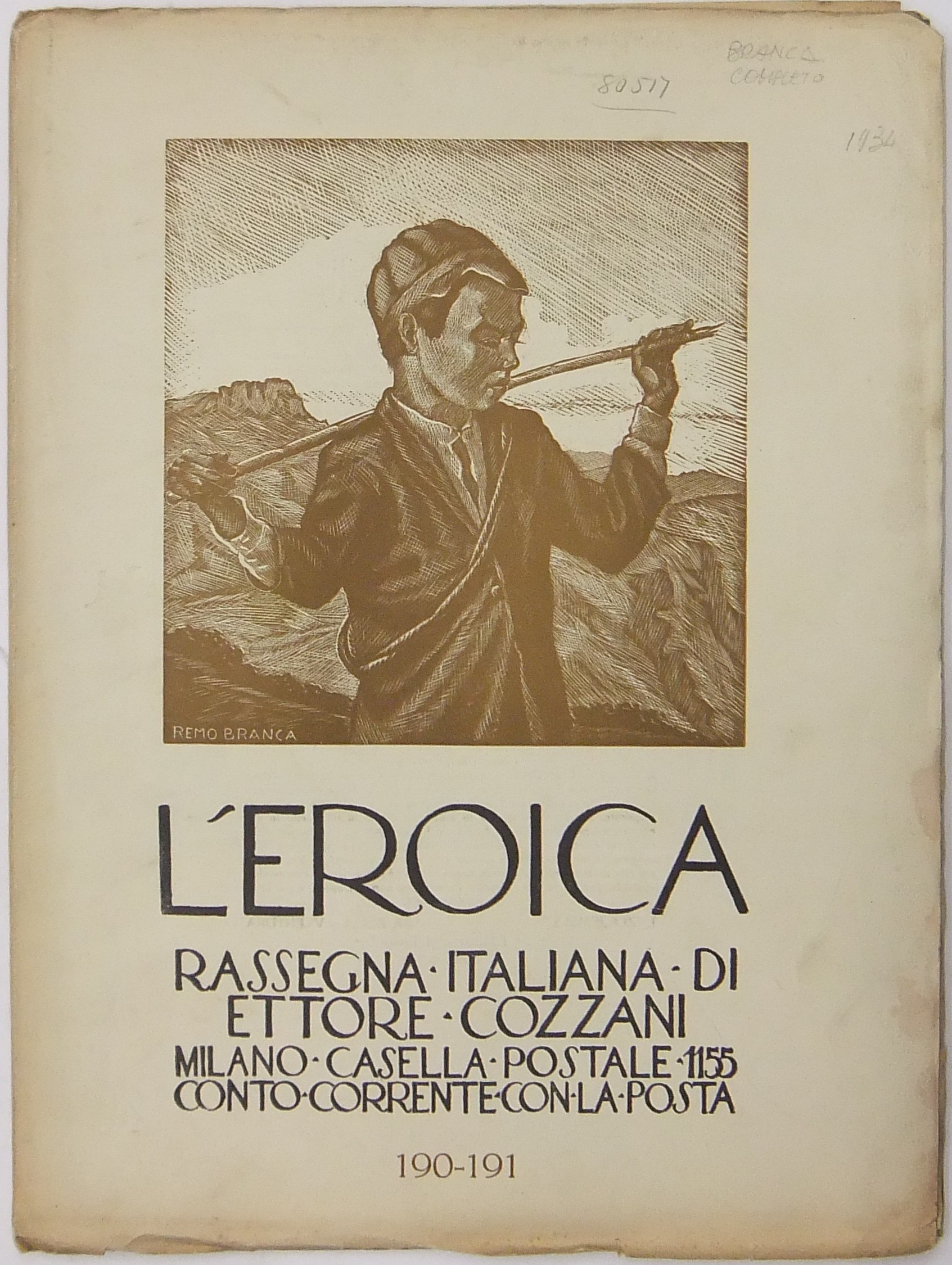 L'Eroica. Rassegna Italiana. Anno XXII-XXIII. Quaderno 190-191