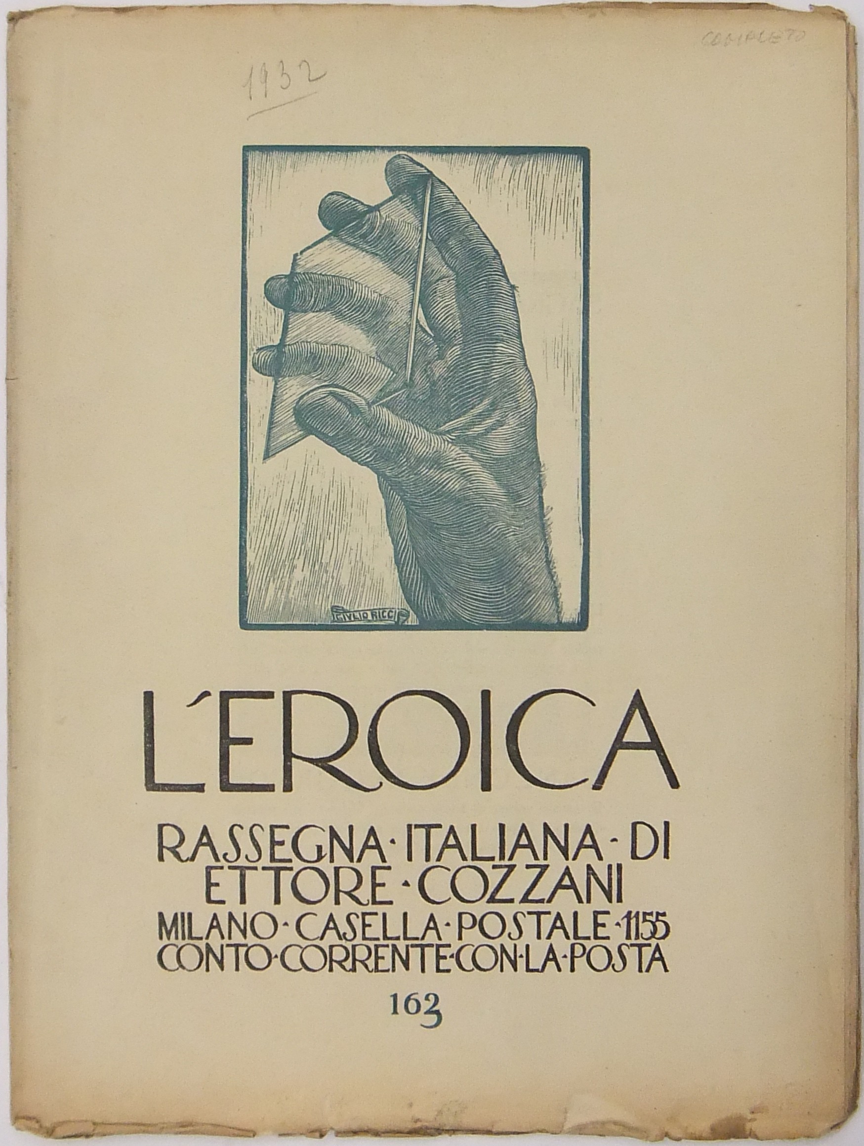 L'Eroica. Rassegna Italiana. Anno XX-XXI. Quaderno 162 (ma 163)
