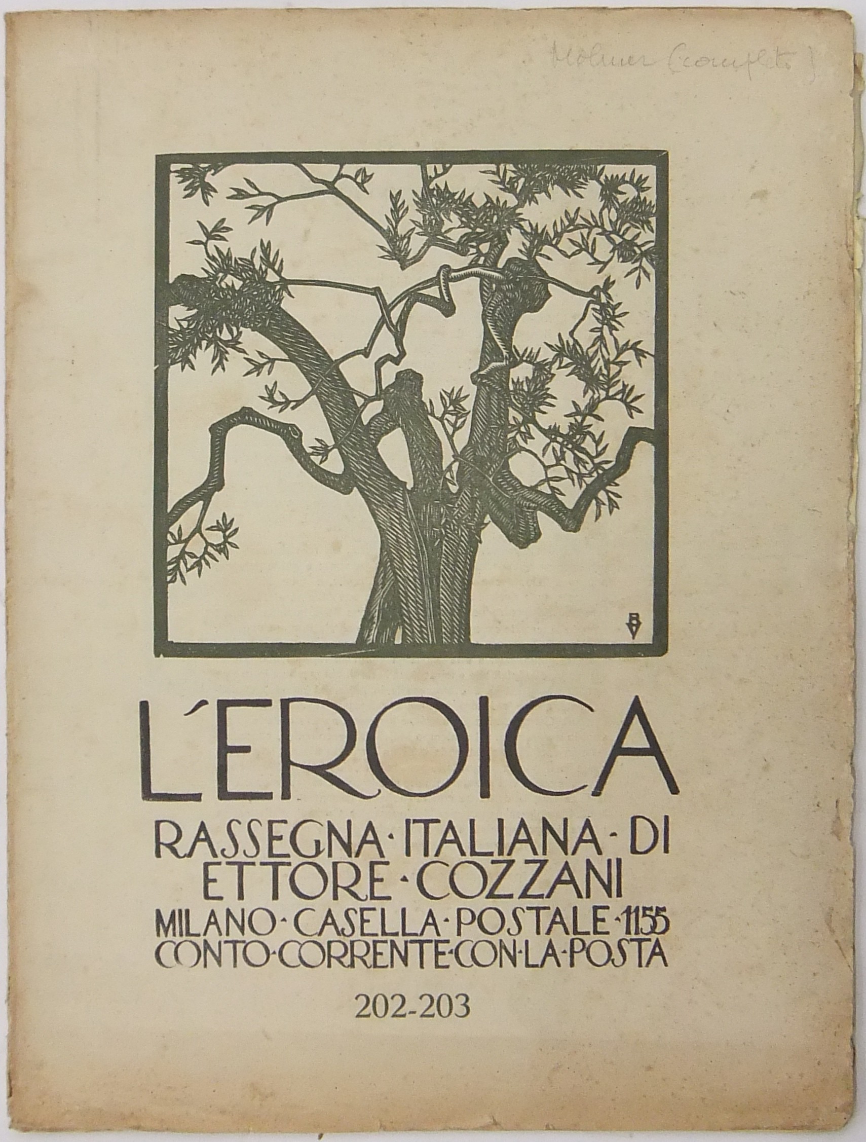 L'Eroica. Rassegna Italiana. Anno XXIV-XXV. Quaderno 202-203