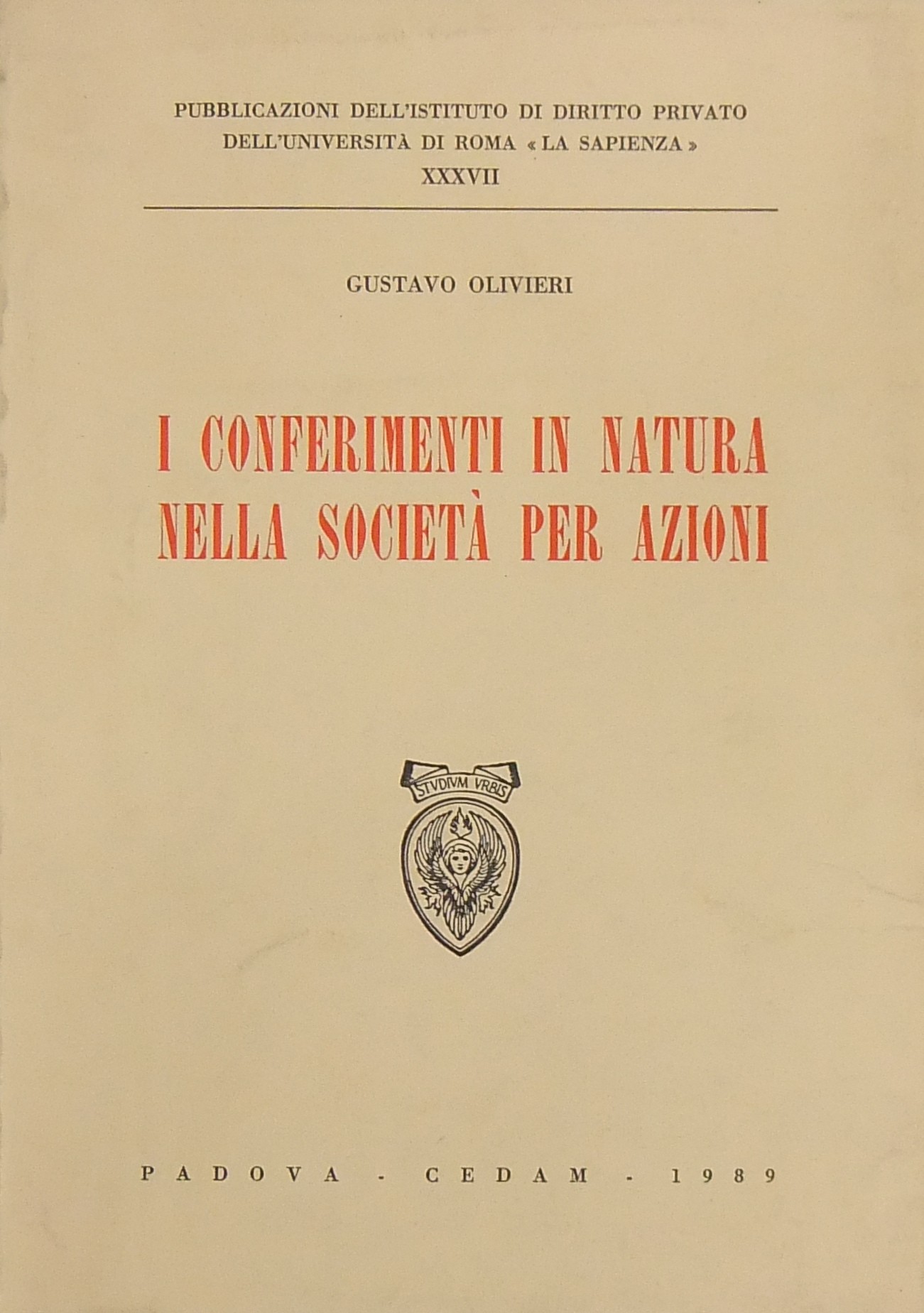 I conferimenti in natura nella società per azioni