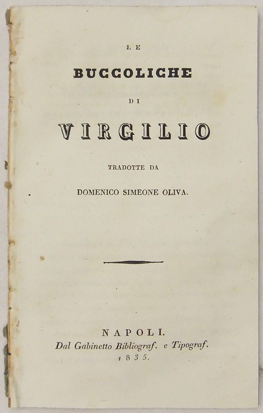 Le Boccoliche di Virgilio tradotte da Domenico Simeone Oliva