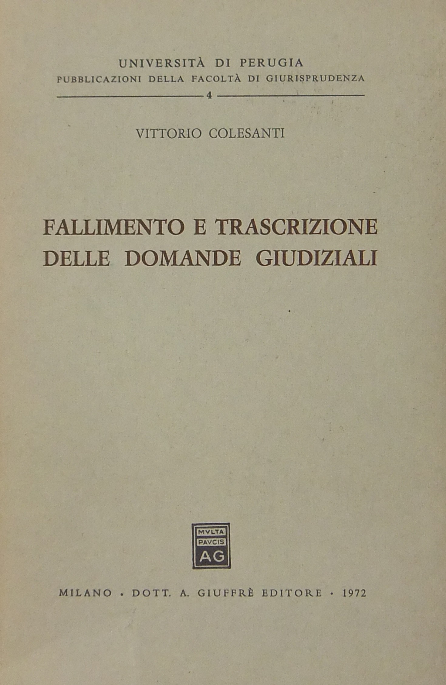 Fallimento e trascrizione delle domande giudiziali