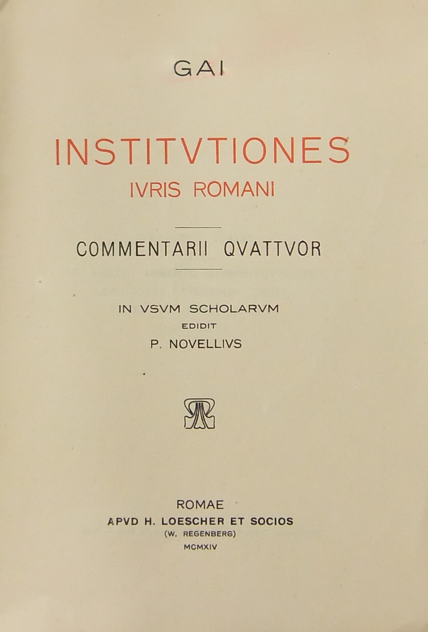 Gaii.. Institutiones iuris romani. 