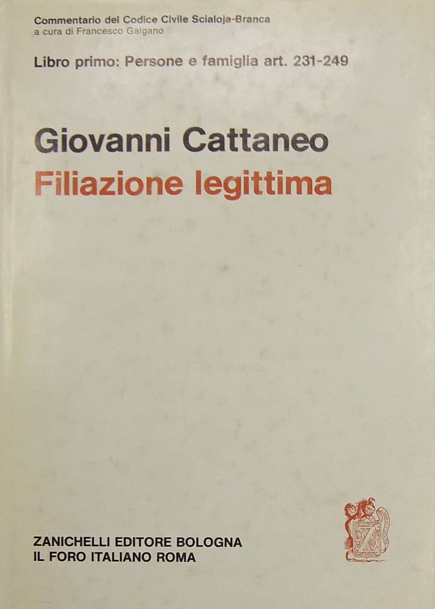 Della filiazione legittima. Art. 231-249
