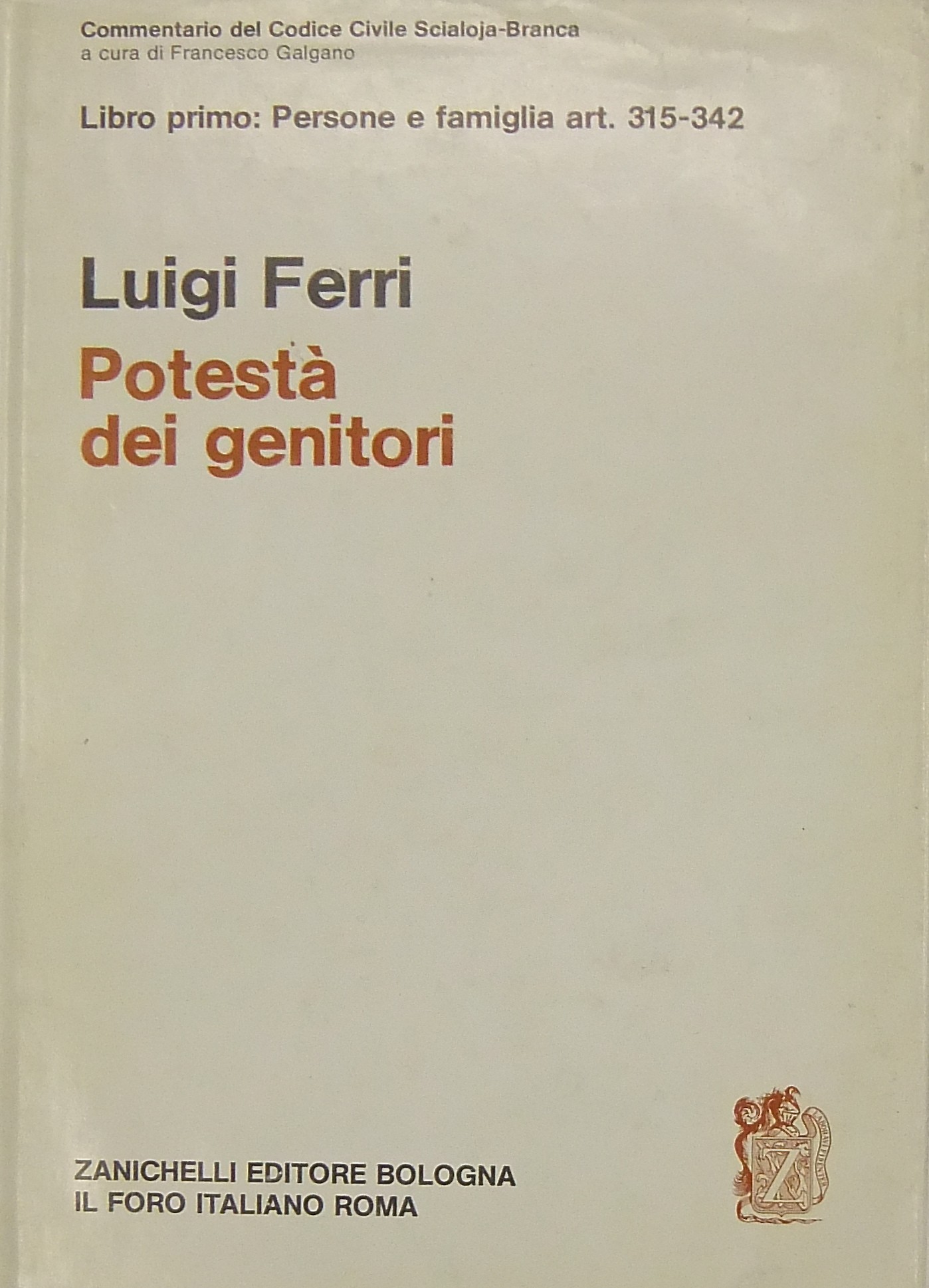 Della potestà dei genitori. Art. 315-342