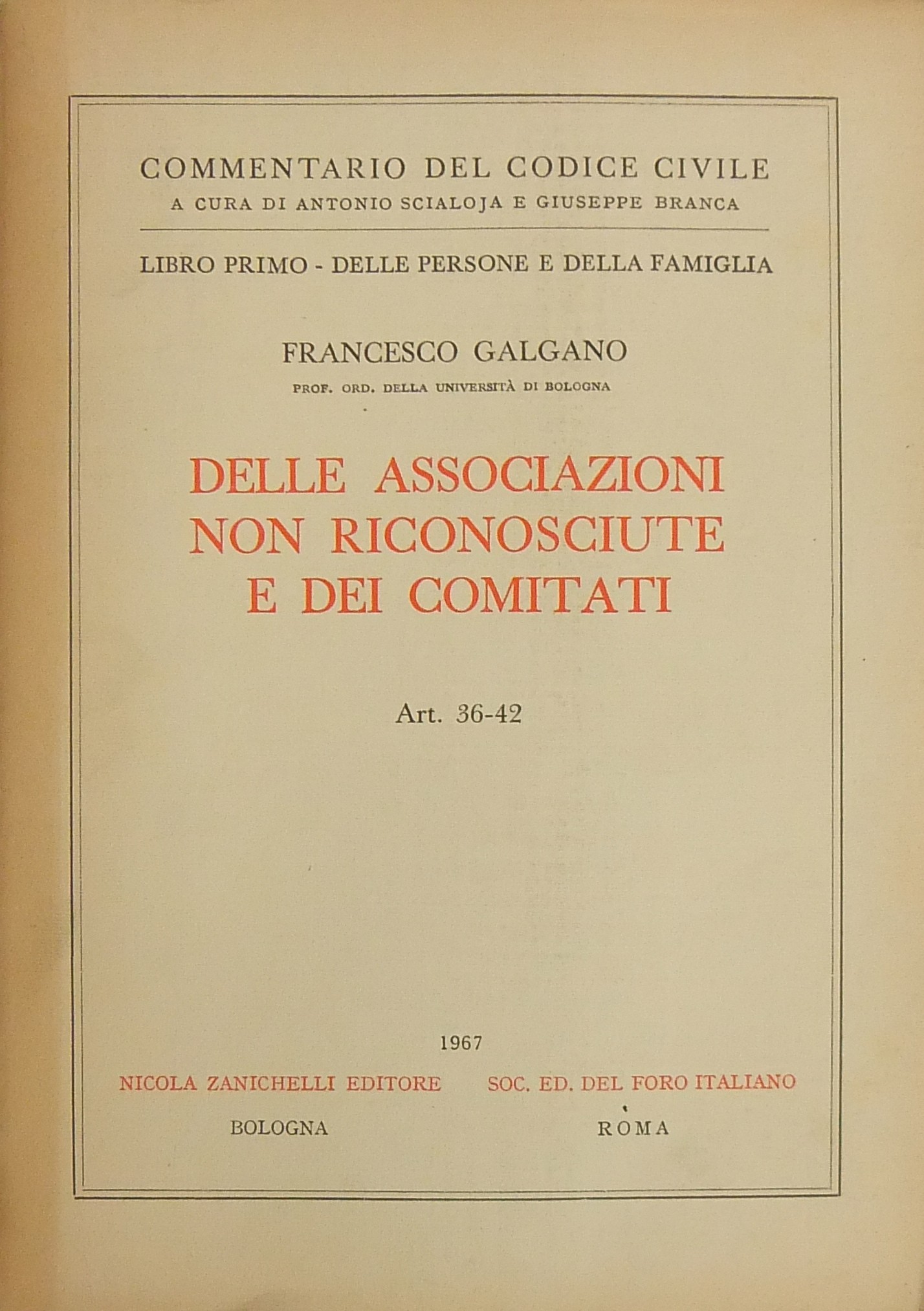 Delle associazioni non riconosciute e dei comitati
