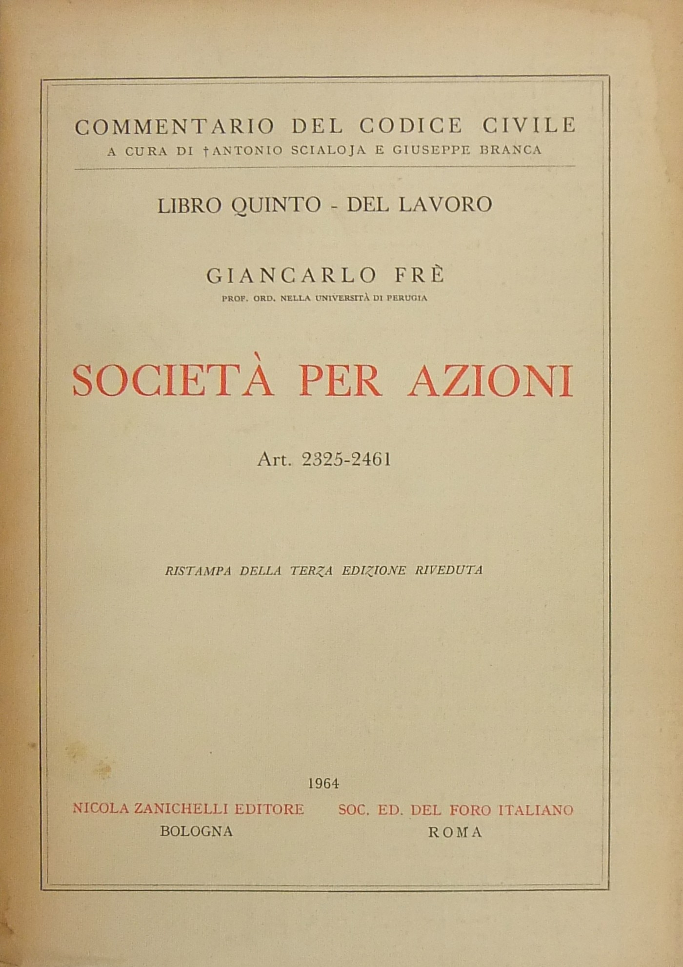 Società per azioni. Art. 2325-2461