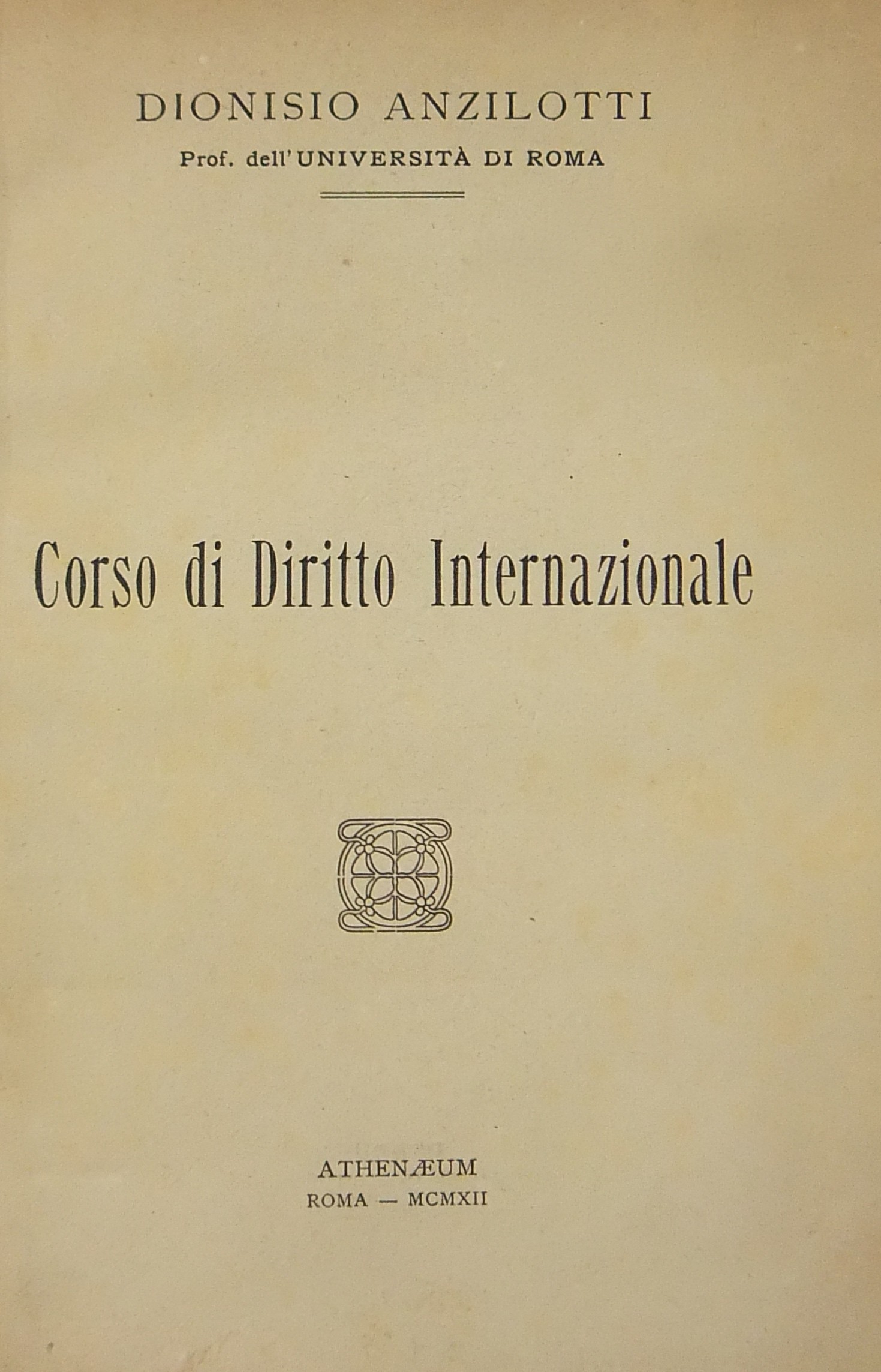 Corso di diritto internazionale. 